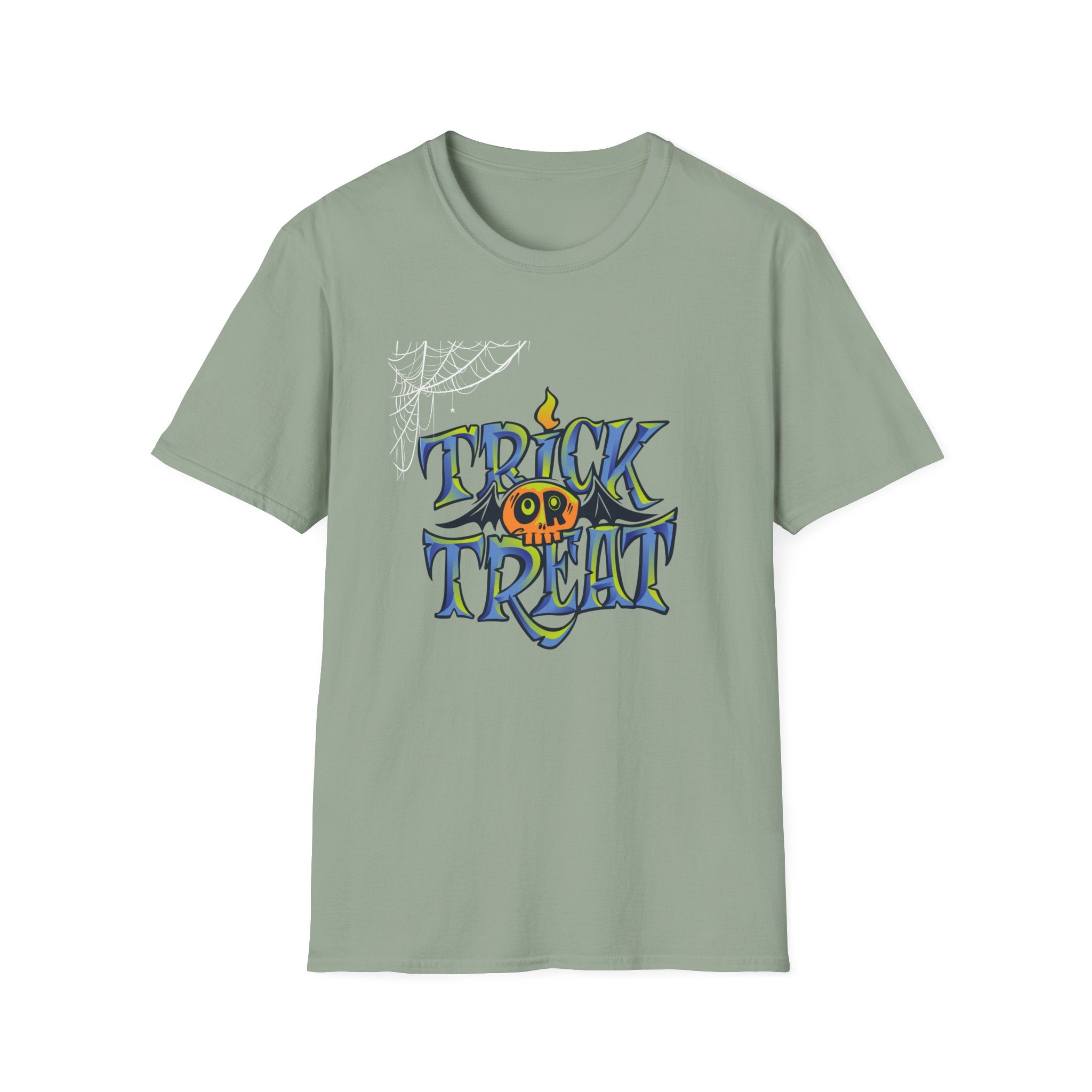 Trick or Treat Halloween Tee — Spooky Candy Pumpkin Graphic T-Shirt - | Funny Spooky Trick or Treat Pumpkin Halloween Tee