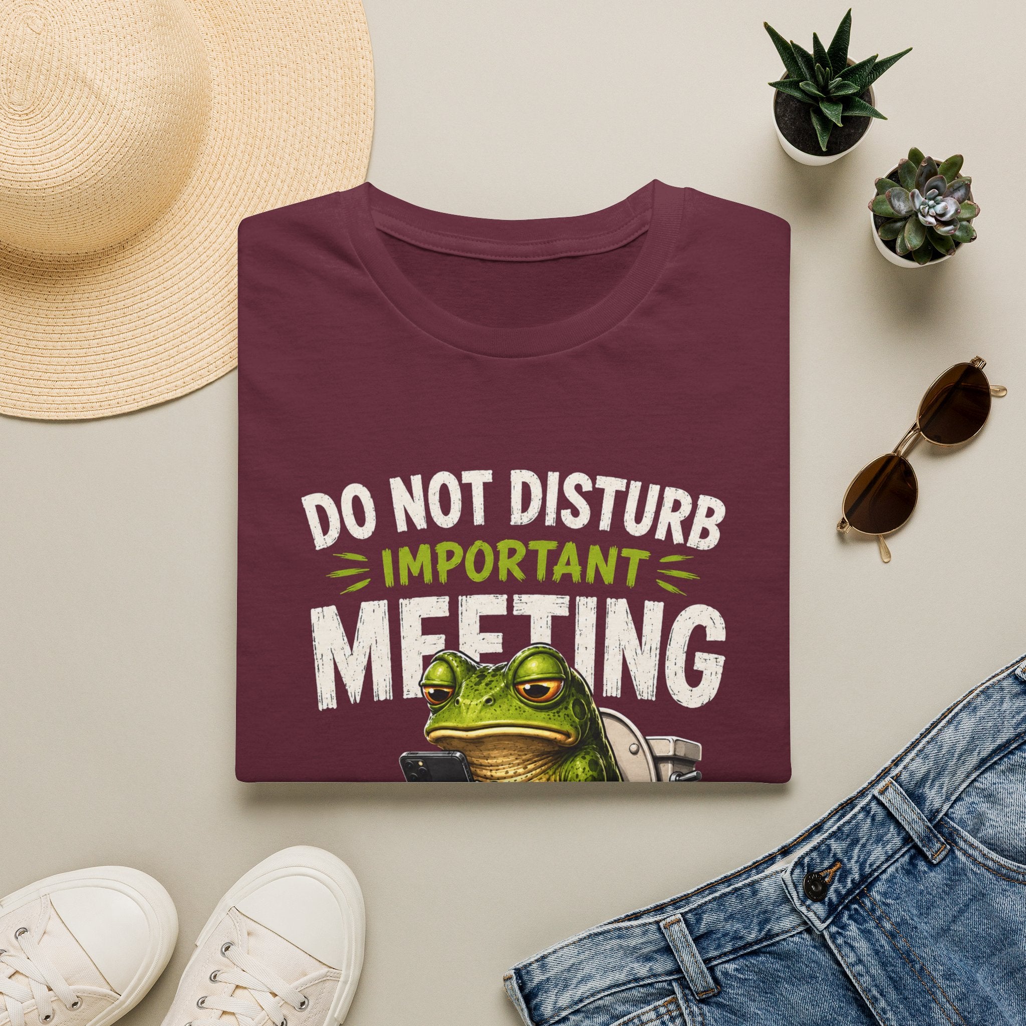 T-Shirt — Do Not Disturb Important Meeting (Funny Frog on Toilet)