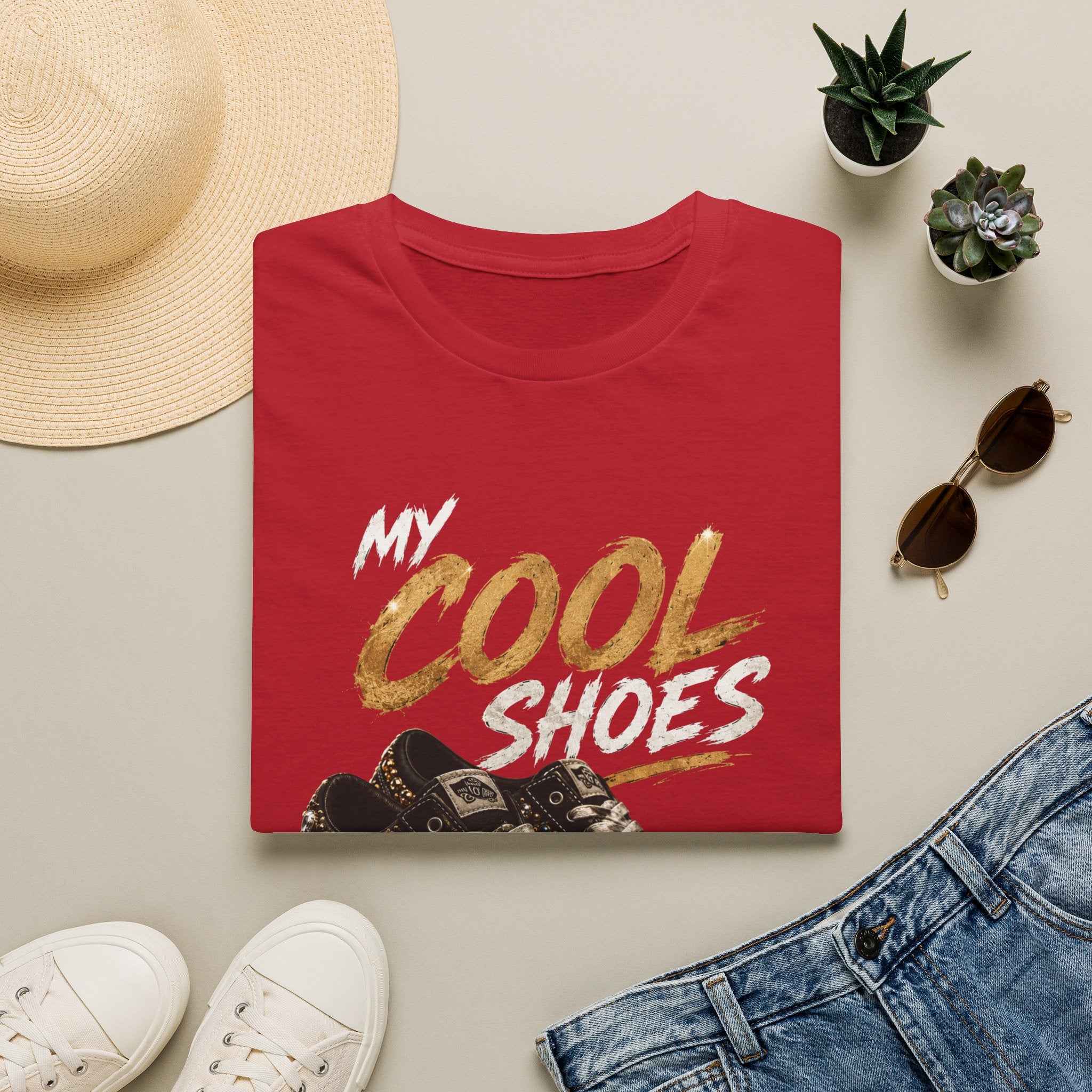 Cool Shoes T‑Shirt — "My Cool Shoes" Graphic Tee - Glam Streetwear Fashion Sneaker Quote Design