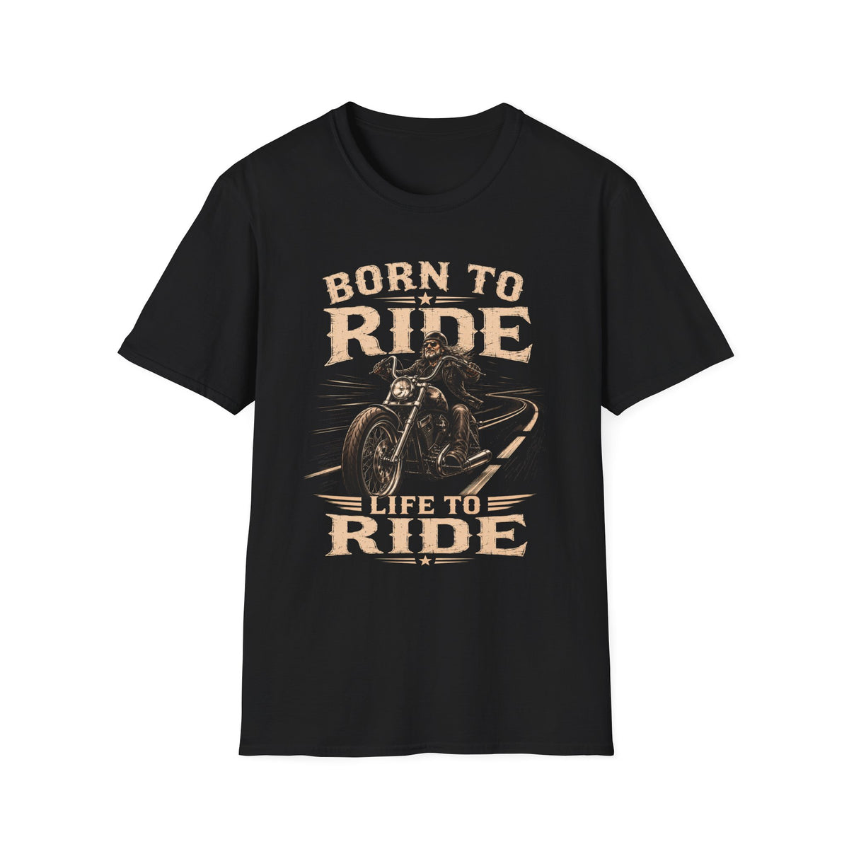 Born to Ride — Life to Ride -   Motorcycle T-Shirt - Vintage Motorcycle Rider Freedom Design