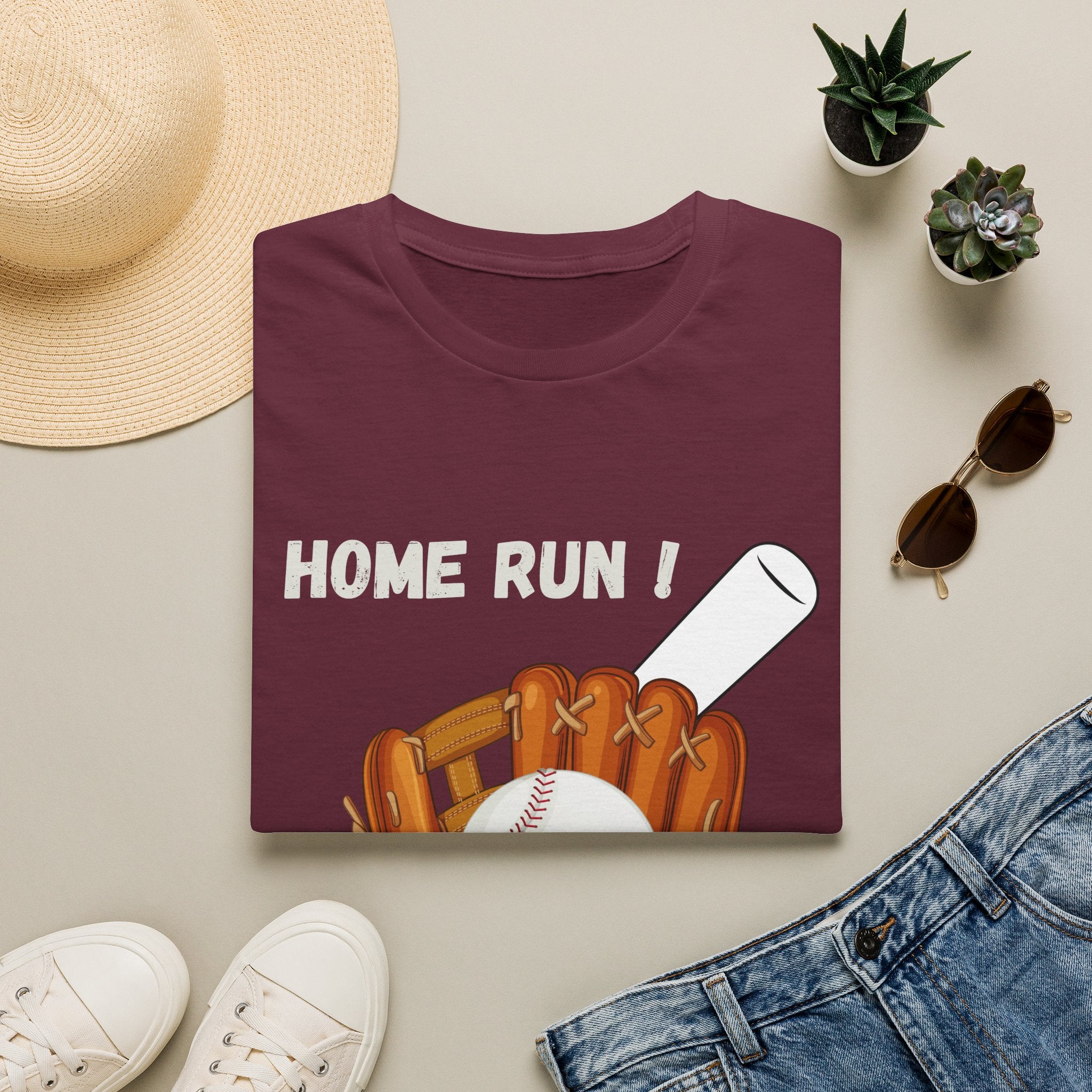 Baseball Home Run T-Shirt — Glove, Ball & Bat Graphic Tee - Bat Ball and Glove Sports Graphic