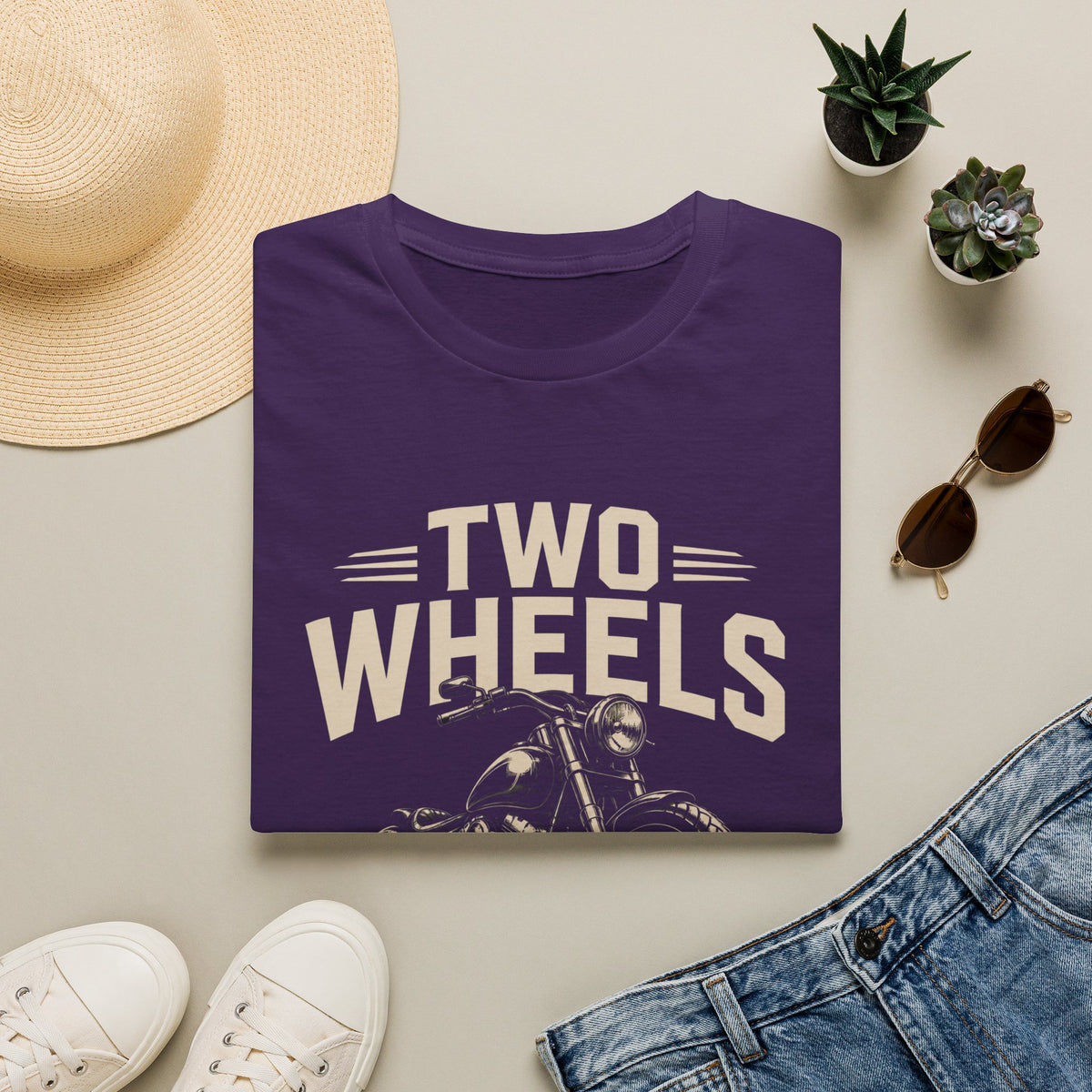 Two Wheels Move the Soul Motorcycle T-Shirt – Vintage Motorcycle Freedom Rider Design
