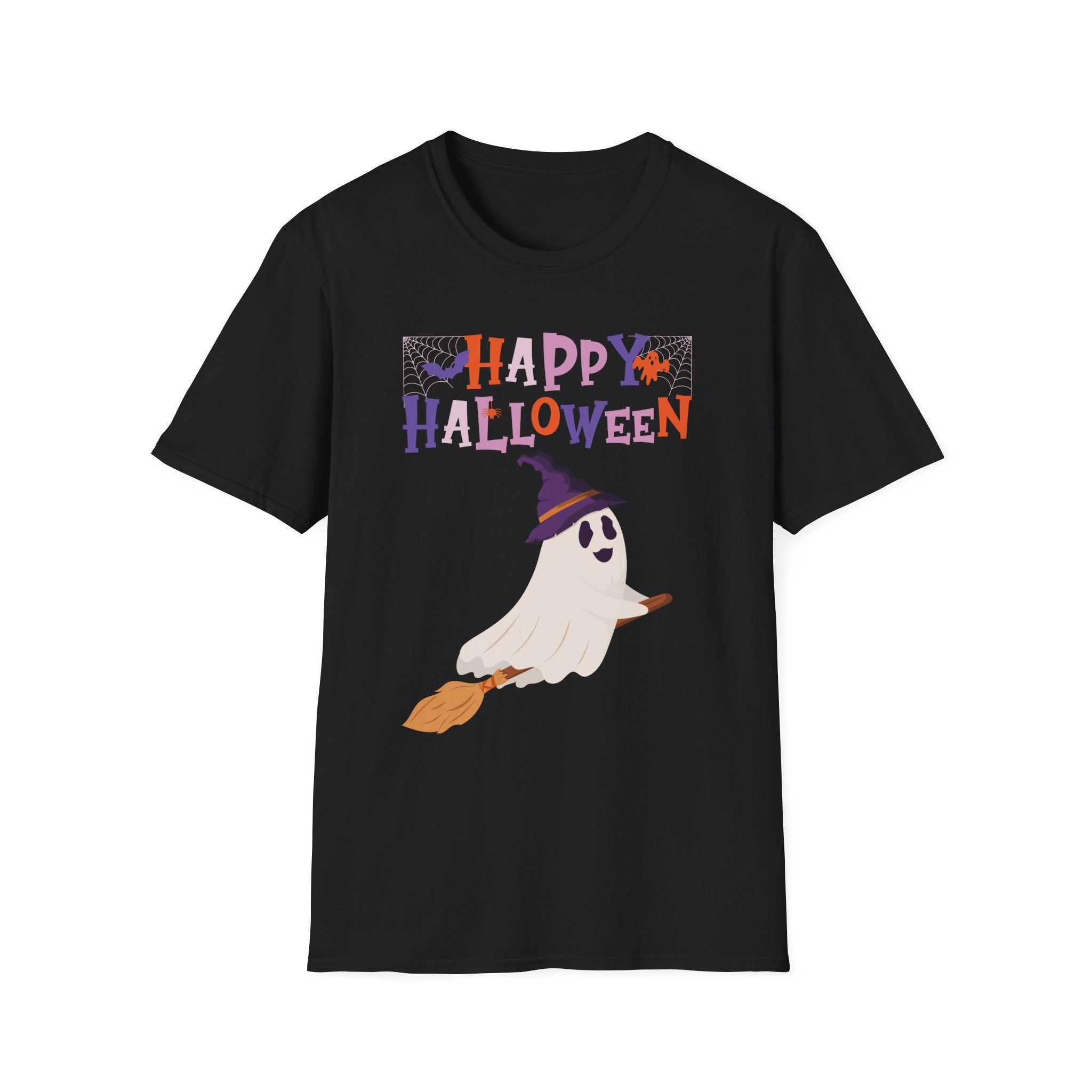 Happy Halloween Ghost T-Shirt — Cute Spooky Costume Tee | Funny Spooky Ghost Halloween Tee for Women Kids & Family