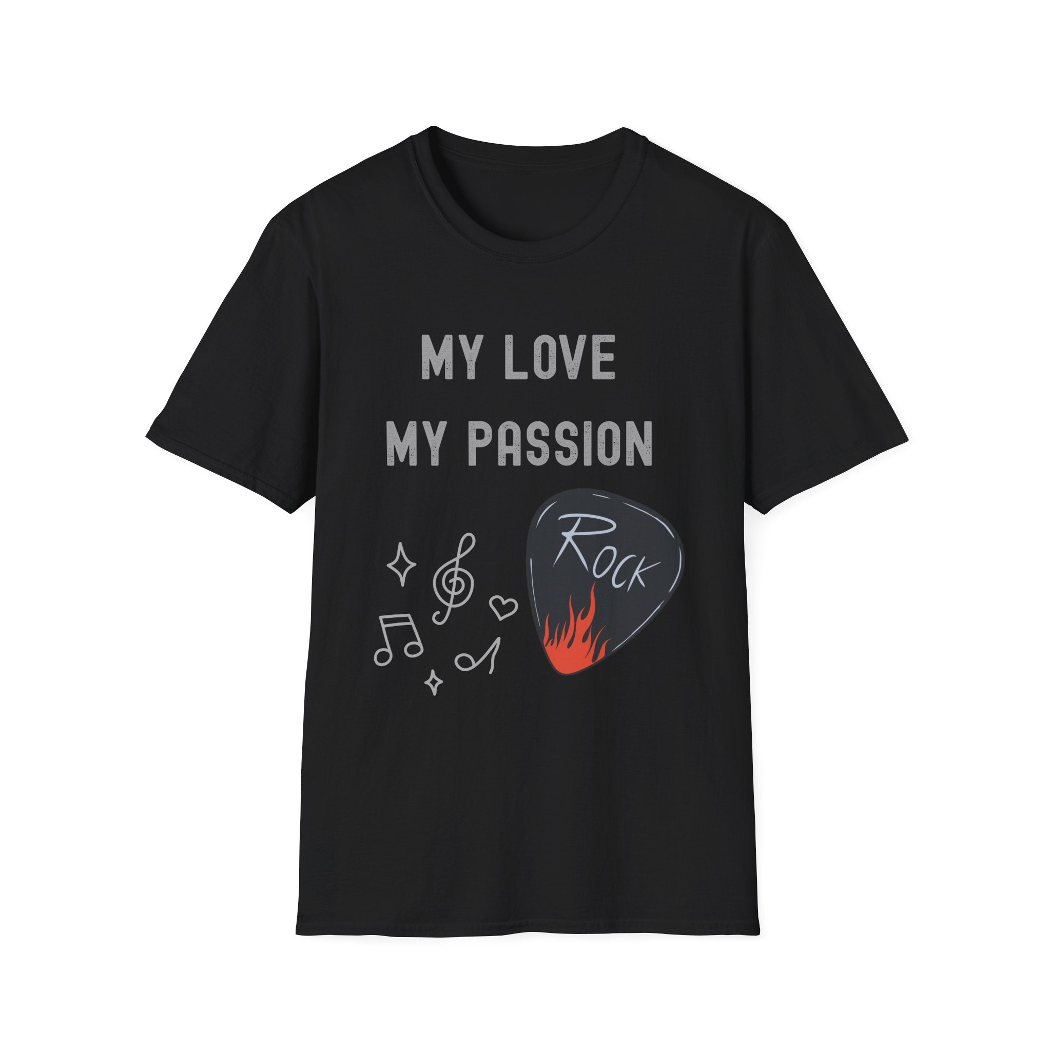 My Love My Passion Rock Guitar Pick Design | Music Lover Graphic   T‑Shirt — "My Love My Passion" Music Tee