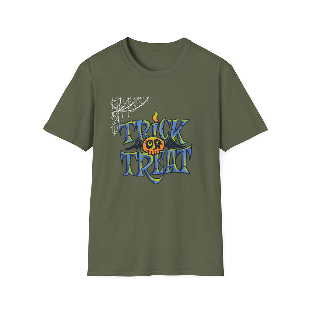 Trick or Treat Halloween Tee — Spooky Candy Pumpkin Graphic T-Shirt - | Funny Spooky Trick or Treat Pumpkin Halloween Tee