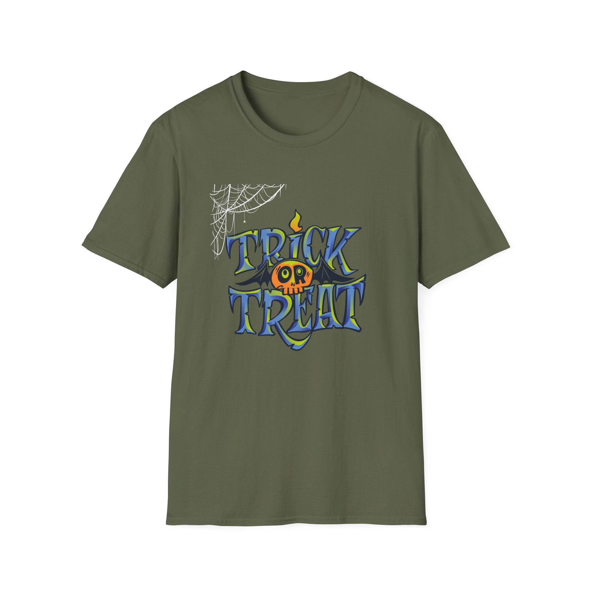 Trick or Treat Halloween Tee — Spooky Candy Pumpkin Graphic T-Shirt - | Funny Spooky Trick or Treat Pumpkin Halloween Tee