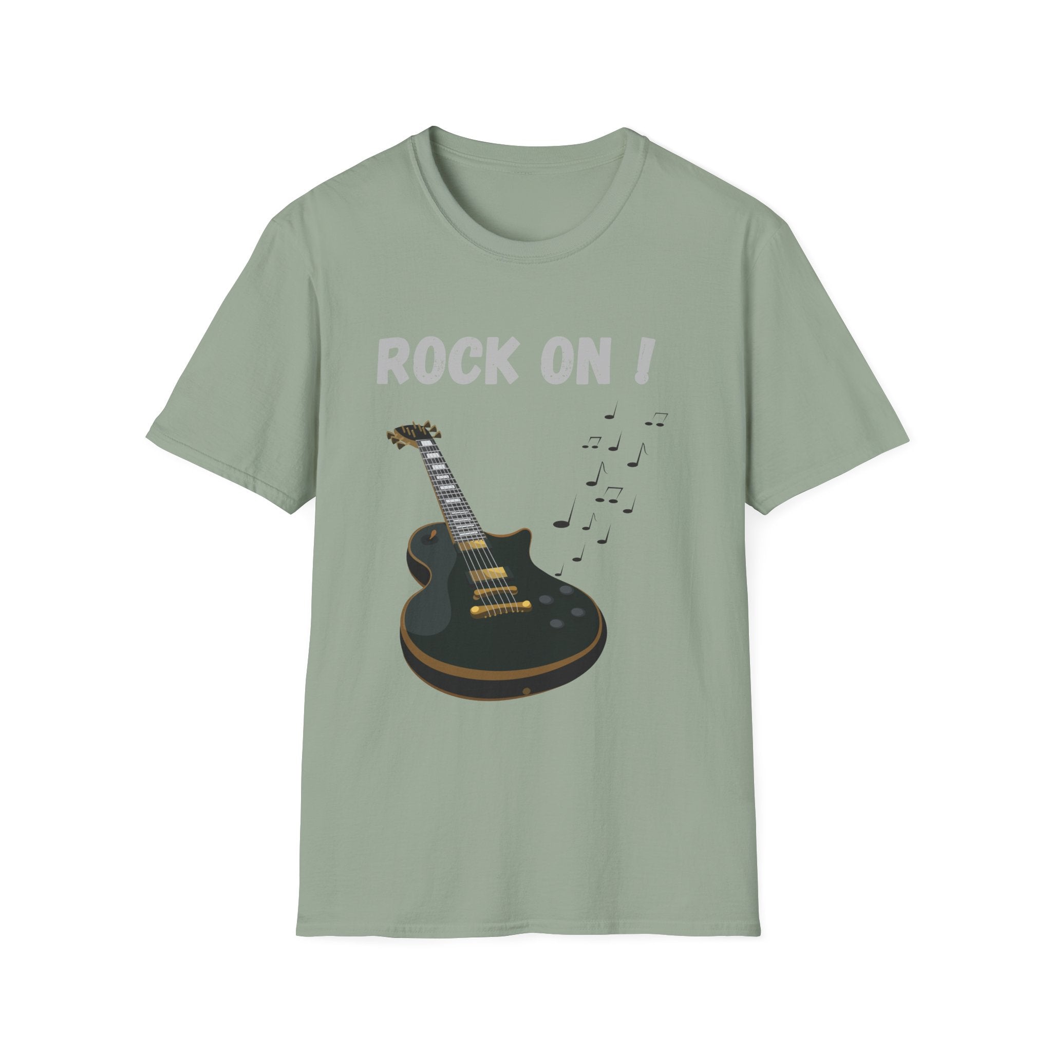 Rock On Guitar Music Lover Design | Electric Guitar Rock Fan Graphic  — Music Lover Graphic Tee