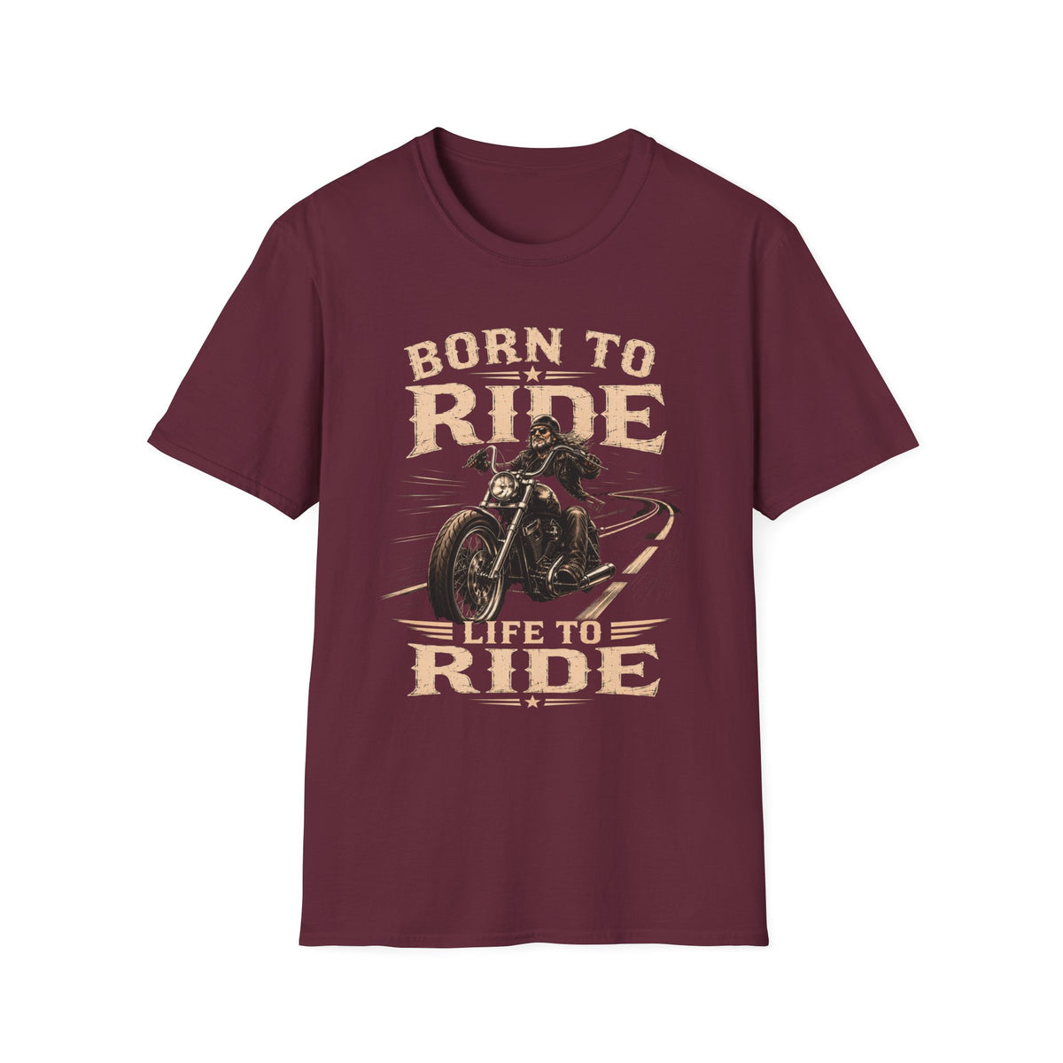 Born to Ride — Life to Ride -   Motorcycle T-Shirt - Vintage Motorcycle Rider Freedom Design