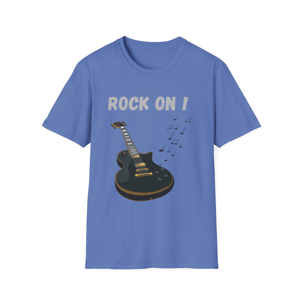 Rock On Guitar Music Lover Design | Electric Guitar Rock Fan Graphic  — Music Lover Graphic Tee