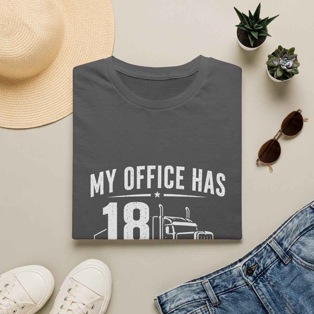 My Office Has 18 Wheels T-Shirt — Trucker Semi Truck Graphic Tee  – Long Haul Trucker Shirt