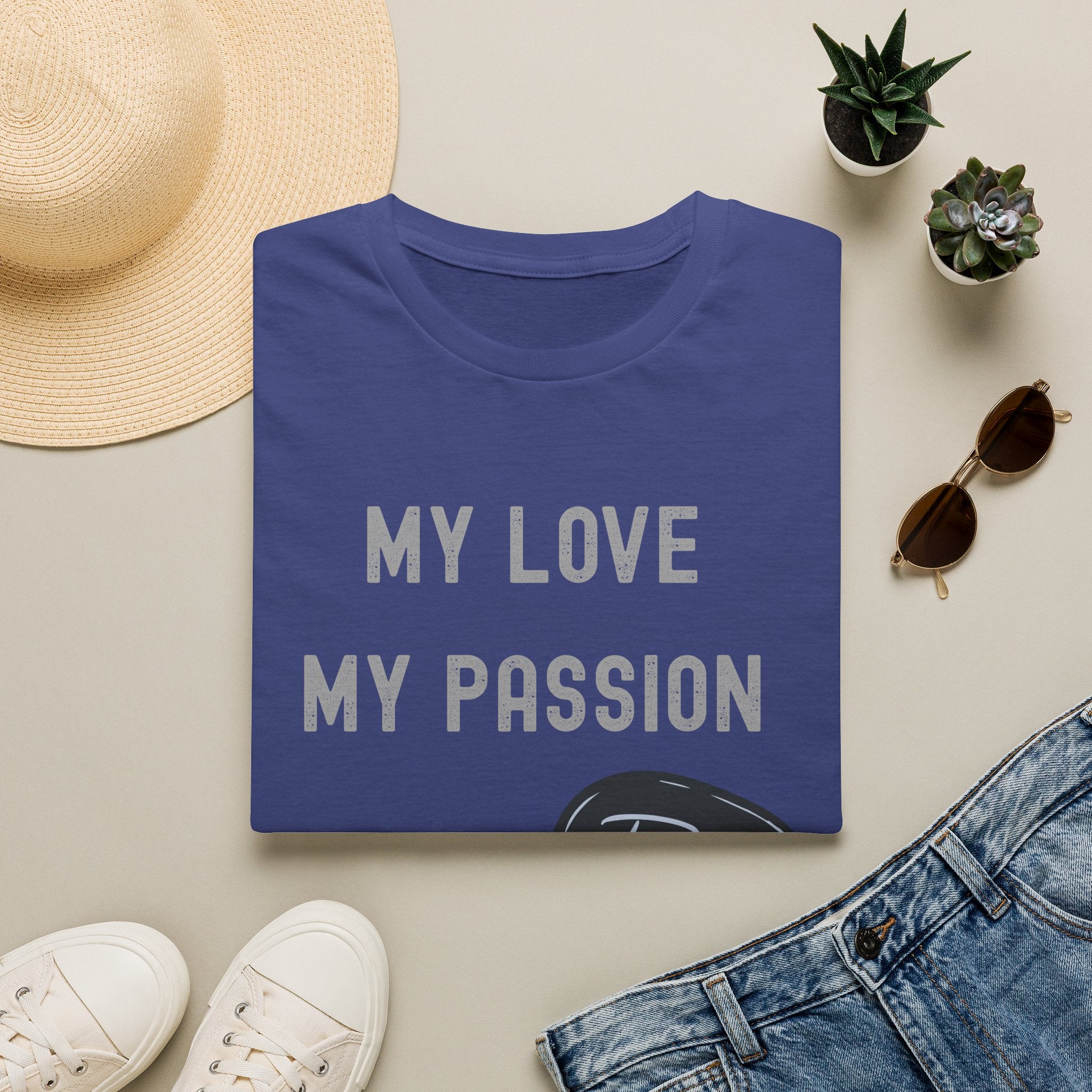 My Love My Passion Rock Guitar Pick Design | Music Lover Graphic   T‑Shirt — "My Love My Passion" Music Tee
