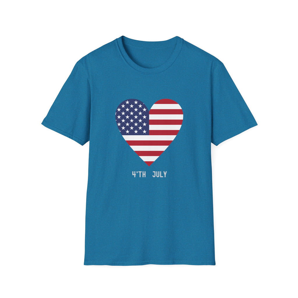 American Flag Heart T-Shirt — 4th of July Patriotic Tee