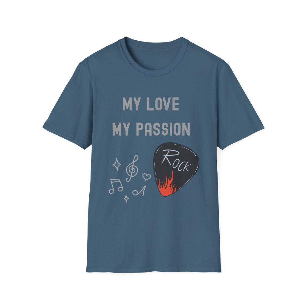 My Love My Passion Rock Guitar Pick Design | Music Lover Graphic   T‑Shirt — "My Love My Passion" Music Tee