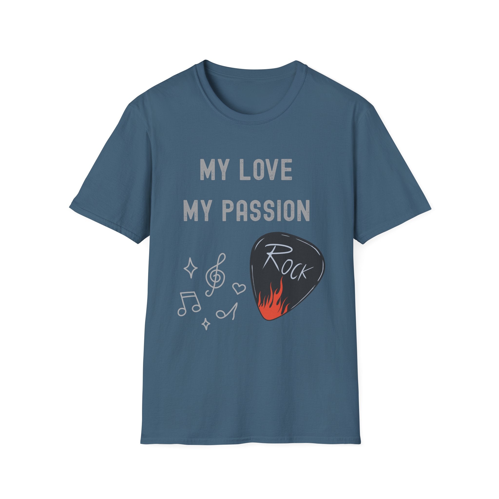 My Love My Passion Rock Guitar Pick Design | Music Lover Graphic   T‑Shirt — "My Love My Passion" Music Tee