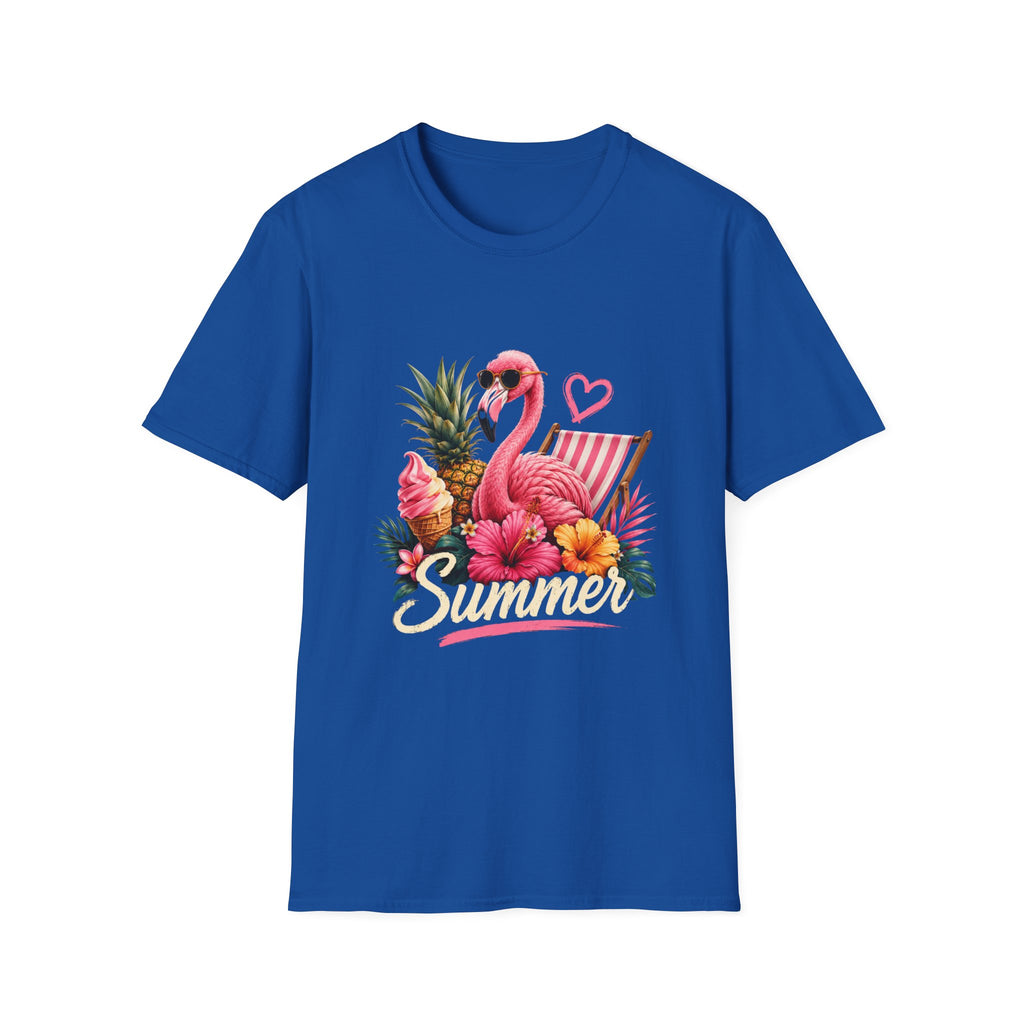 Flamingo Summer T-Shirt — Tropical Pineapple Beach Vibes