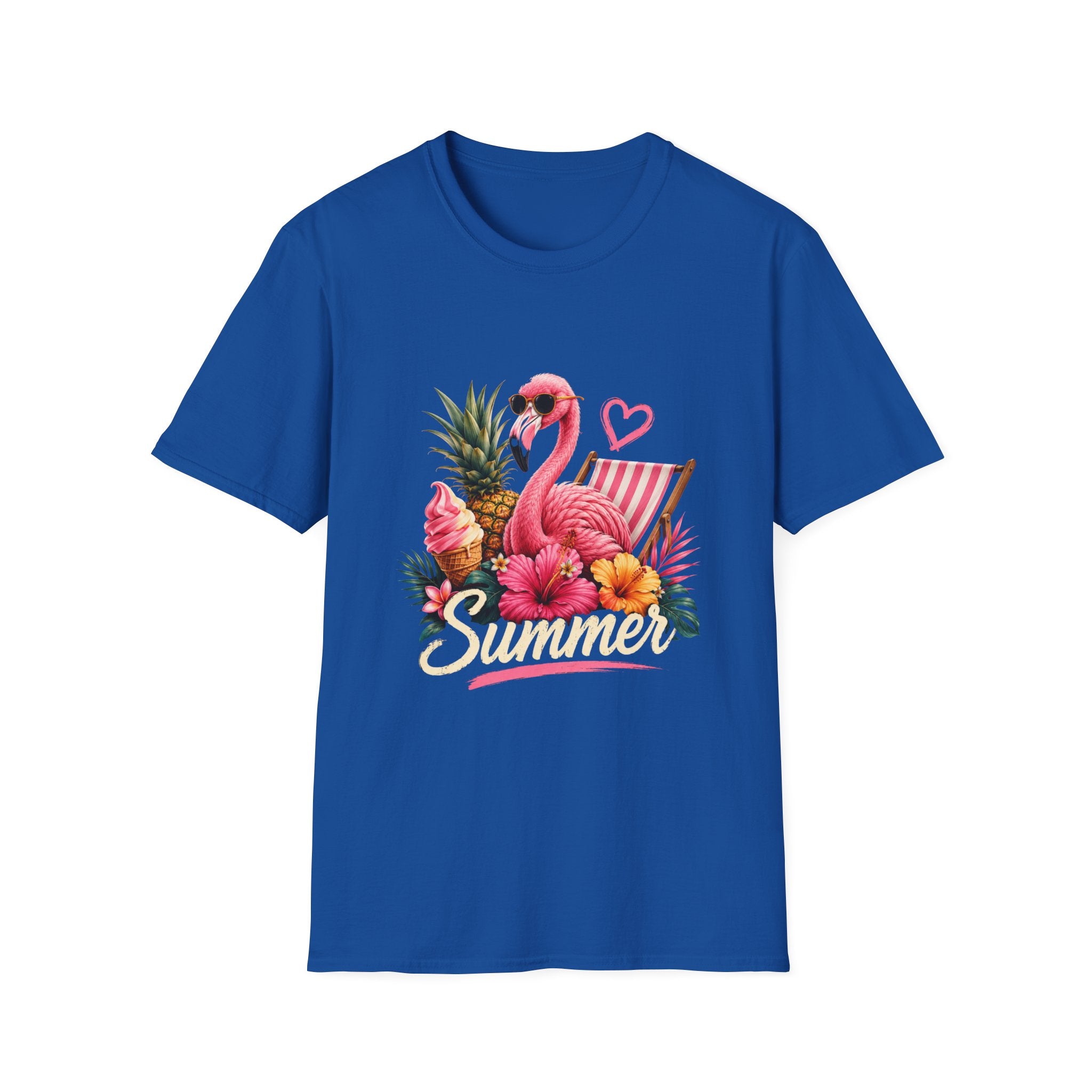 Flamingo Summer T-Shirt — Tropical Pineapple Beach Vibes