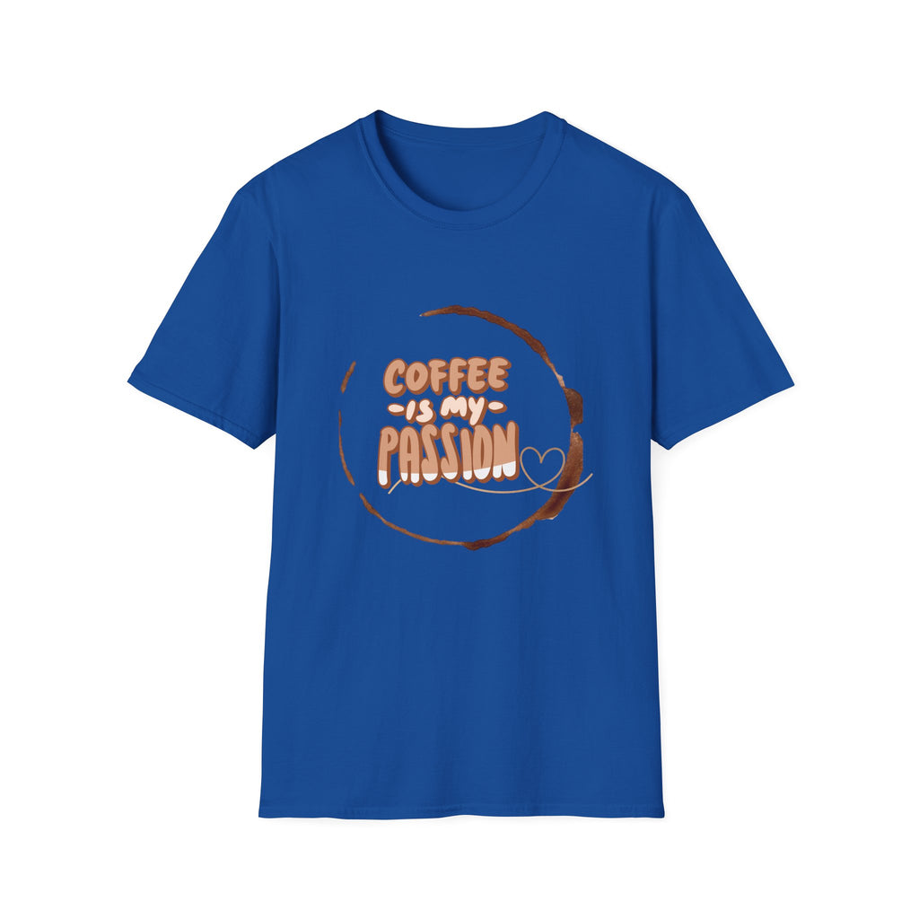 Coffee Is My Passion T-Shirt — Retro Coffee Stain Graphic Tee for Coffee Lovers