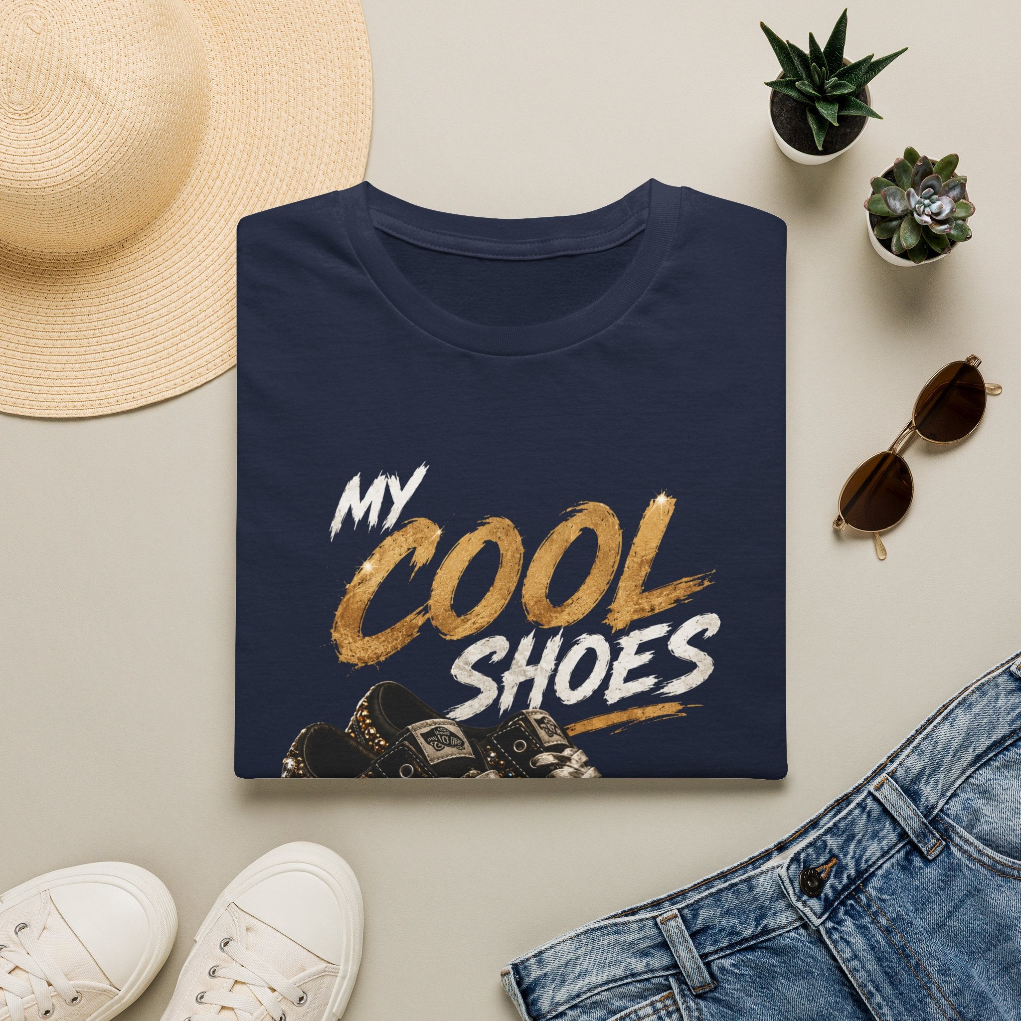 Cool Shoes T‑Shirt — "My Cool Shoes" Graphic Tee - Glam Streetwear Fashion Sneaker Quote Design