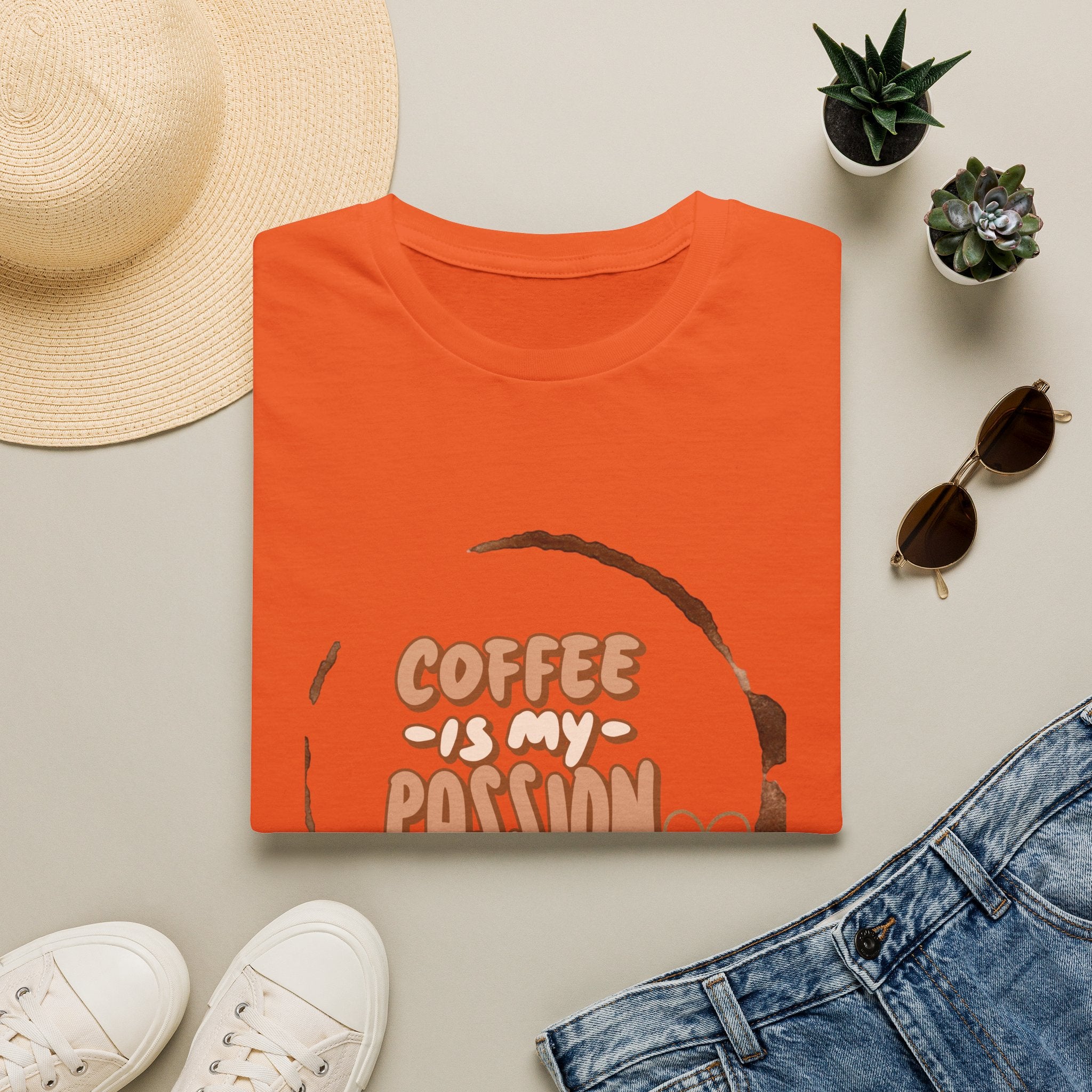 Coffee Is My Passion T-Shirt — Retro Coffee Stain Graphic Tee for Coffee Lovers
