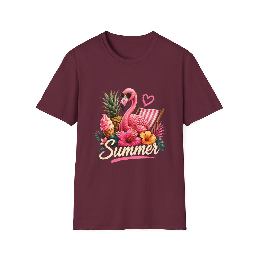 Flamingo Summer T-Shirt — Tropical Pineapple Beach Vibes