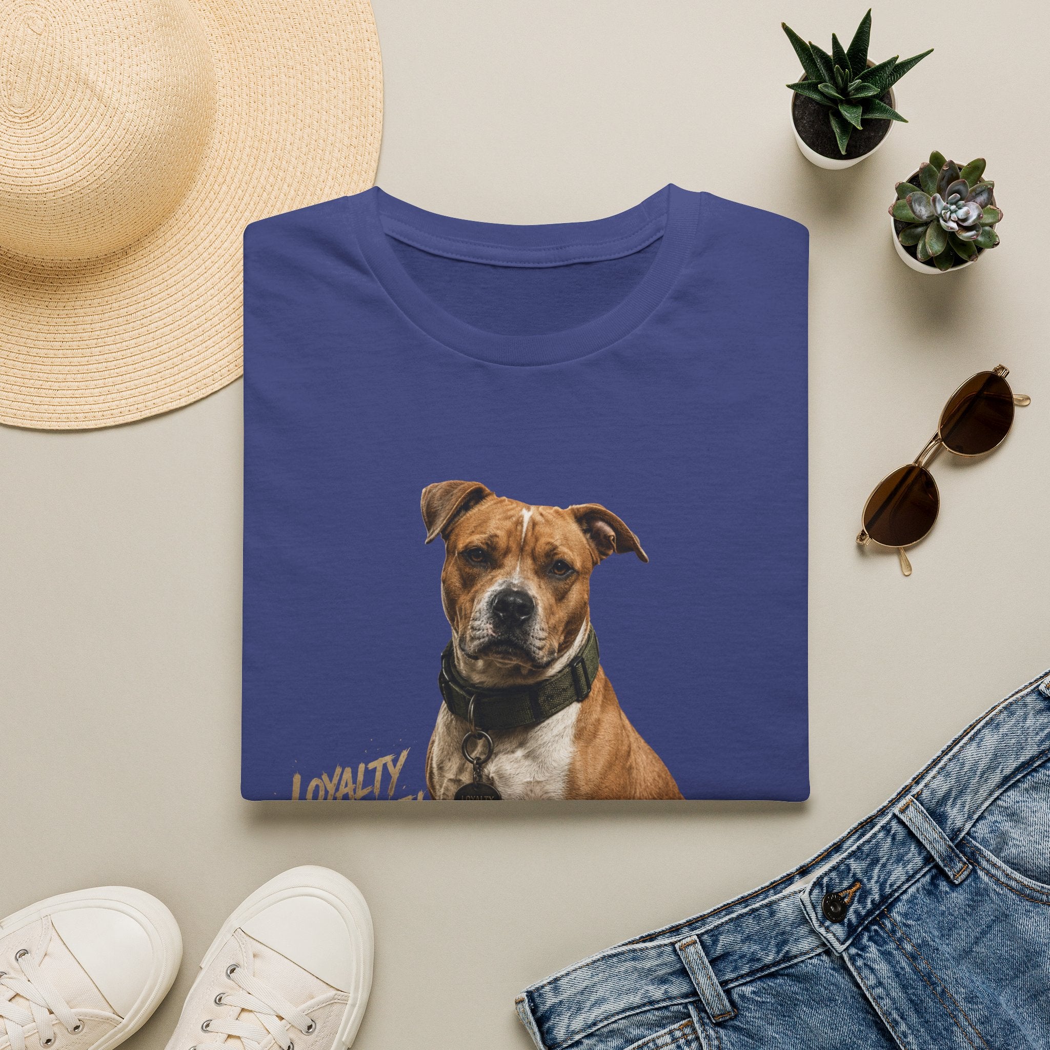 Pit Bull Loyalty Graphic T-Shirt — "Loyalty Strength Respect" Dog Tee