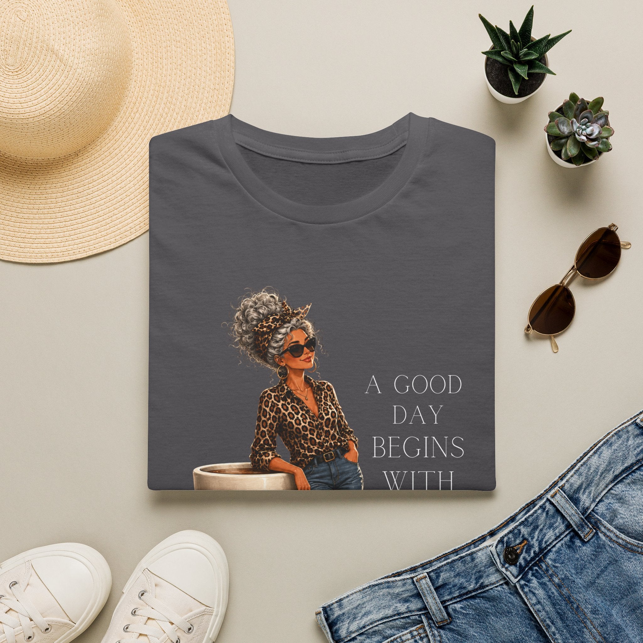 Coffee Morning T-Shirt — "A Good Day Begins With Coffee" Graphic Tee