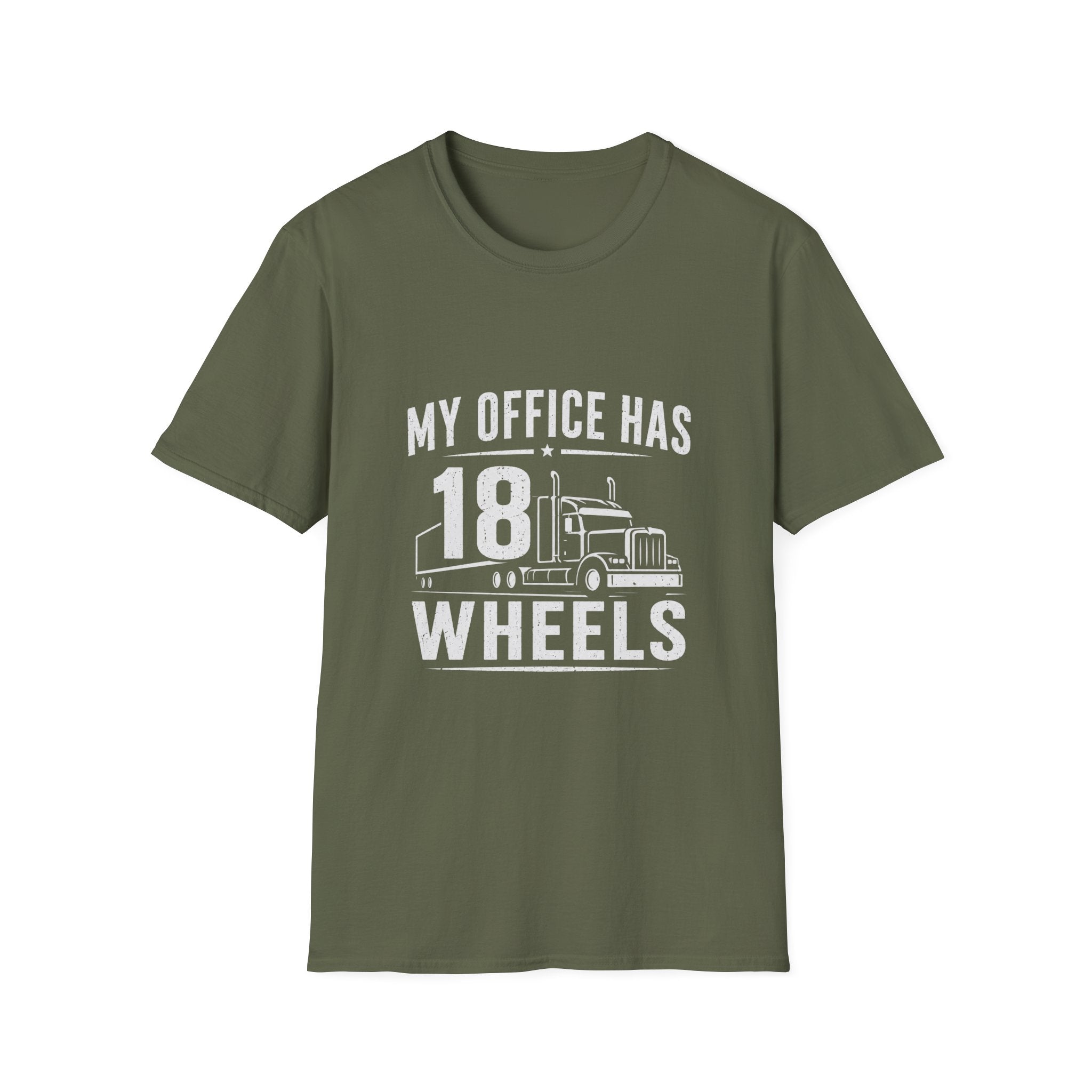 My Office Has 18 Wheels T-Shirt — Trucker Semi Truck Graphic Tee  – Long Haul Trucker Shirt