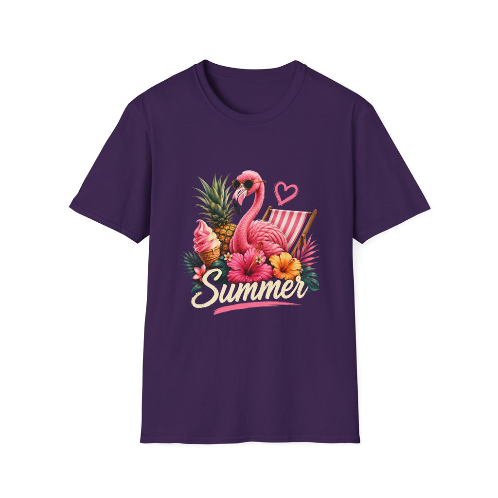 Flamingo Summer T-Shirt — Tropical Pineapple Beach Vibes