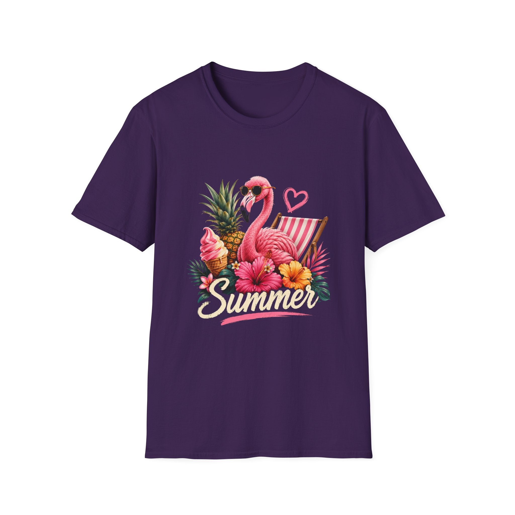 Flamingo Summer T-Shirt — Tropical Pineapple Beach Vibes