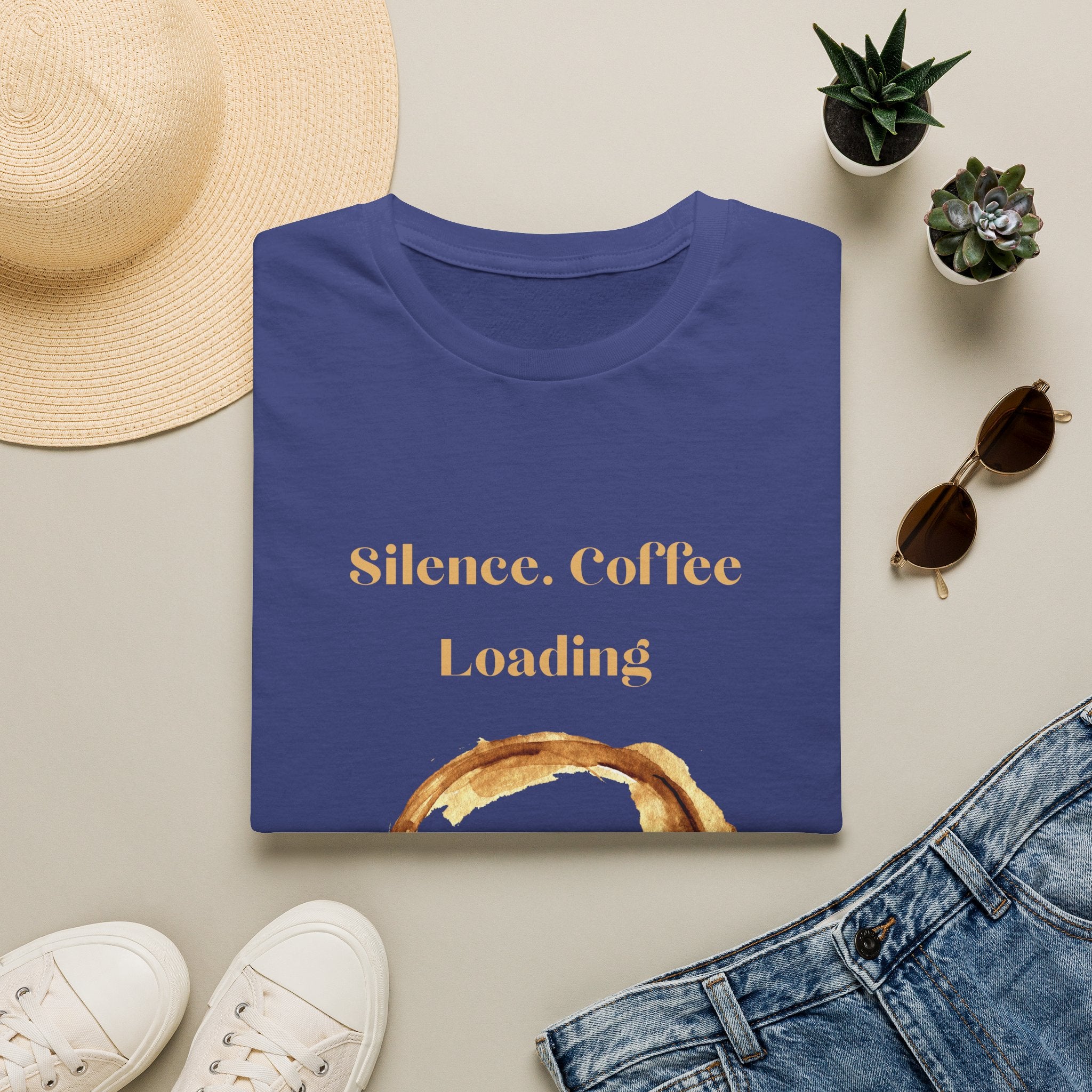 Silence. Coffee Loading T‑Shirt — Funny Coffee Lover Tee