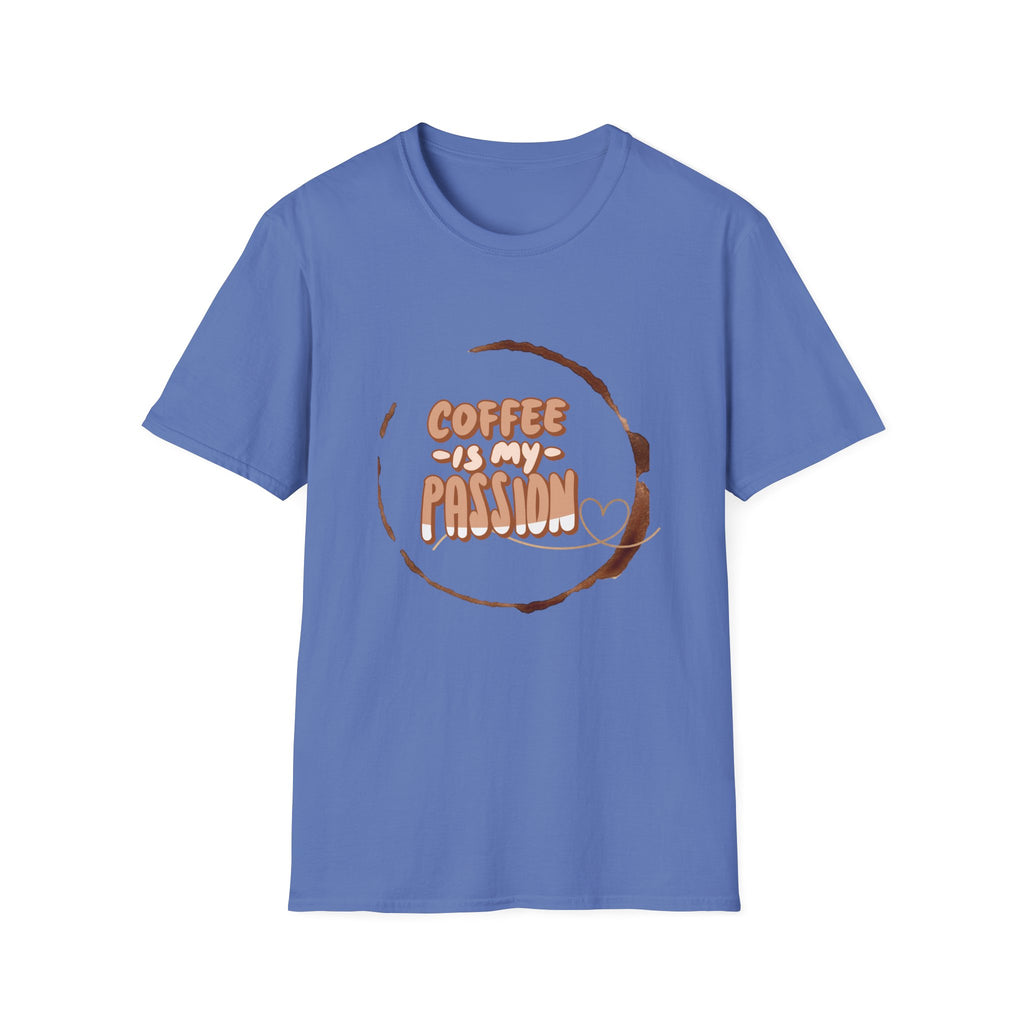 Coffee Is My Passion T-Shirt — Retro Coffee Stain Graphic Tee for Coffee Lovers