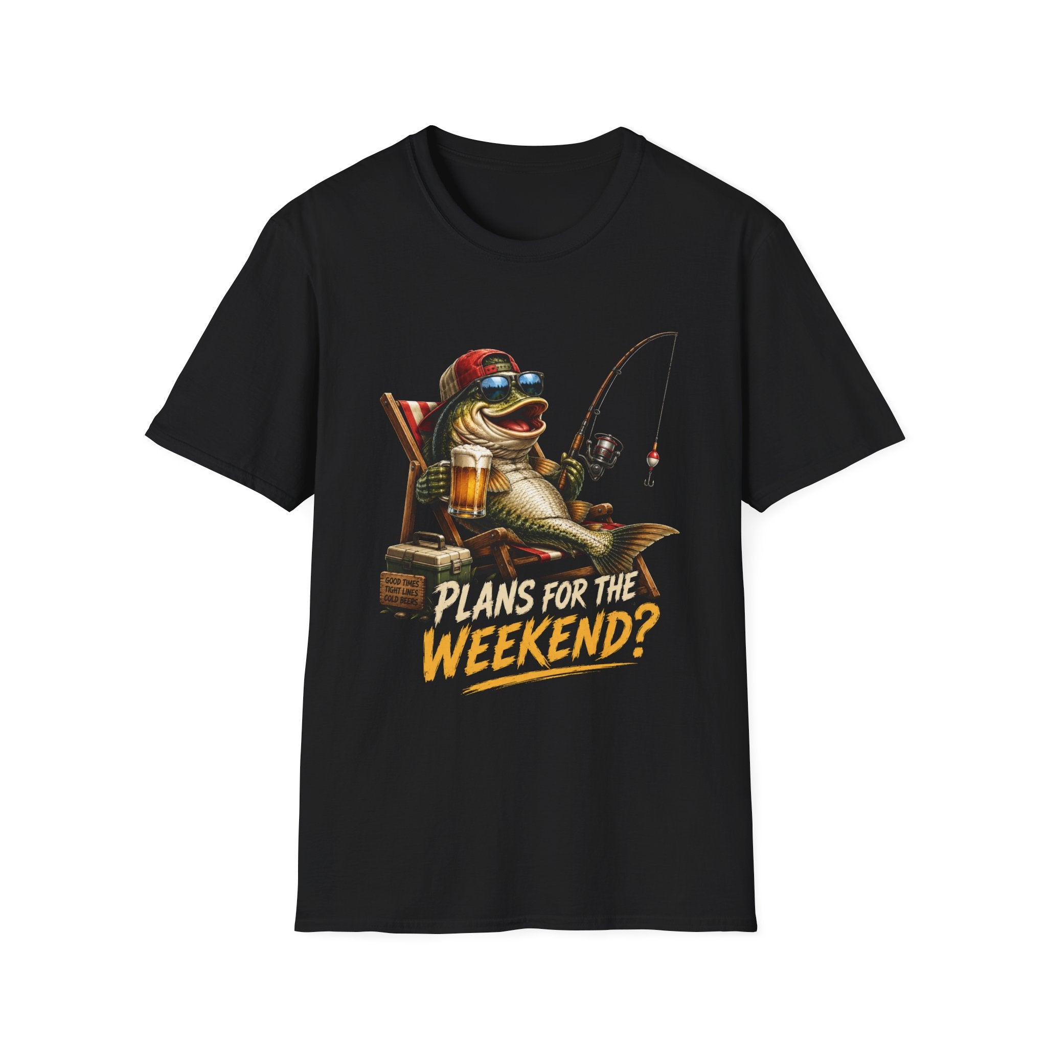 Fishing Frog T‑Shirt — "Plans for the Weekend?" Relaxed Weekend Fishing Tee