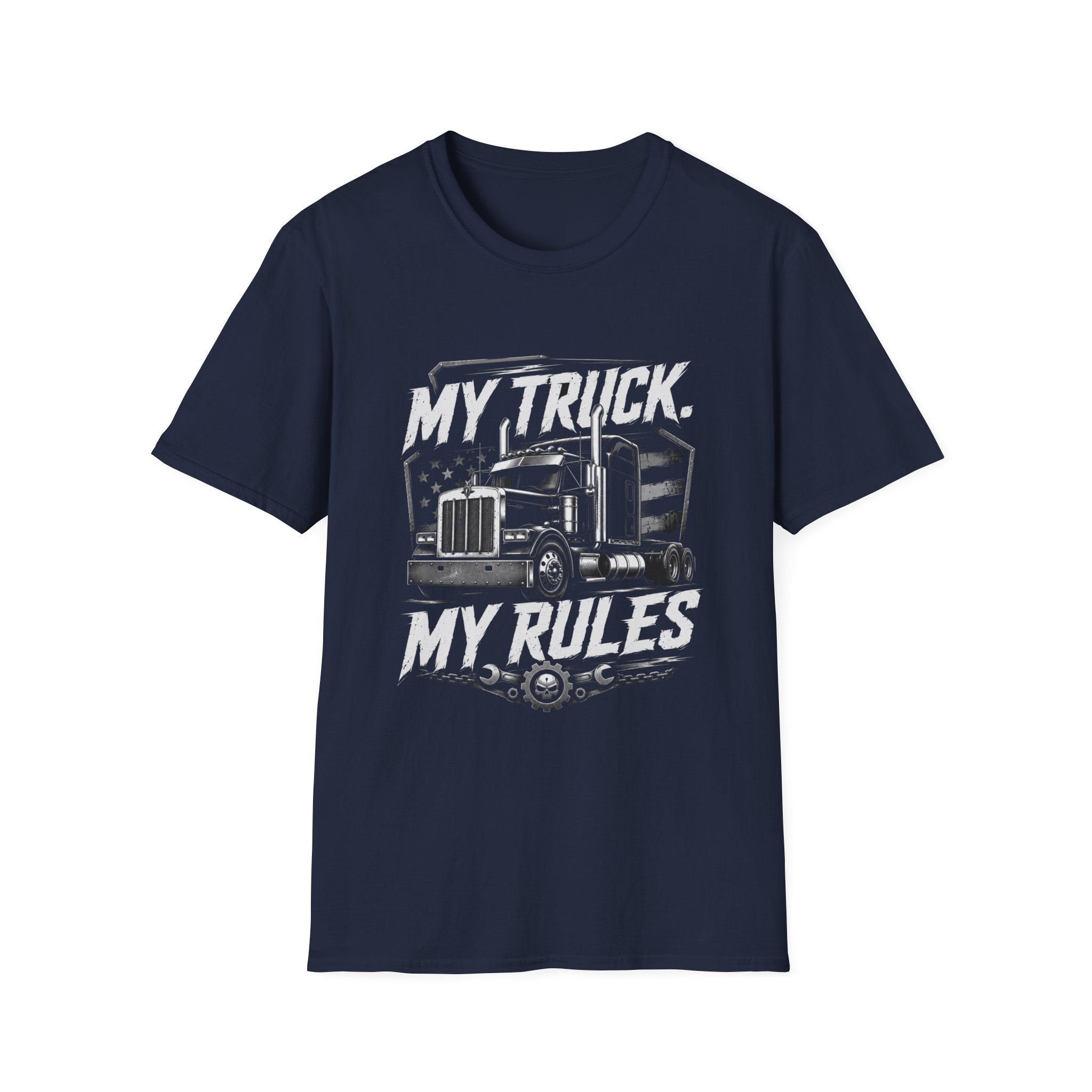 Trucker Tee — “My Truck. My Rules.” Graphic T-Shirt for Truck Drivers & Enthusiasts - American Truck Driver Vintage Design