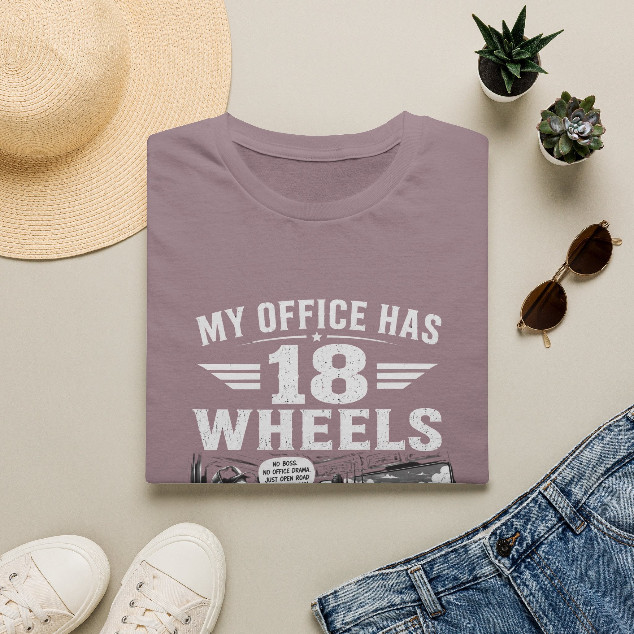 My Office Has 18 Wheels T-Shirt — Truck Driver Trucker Cab Life Tee