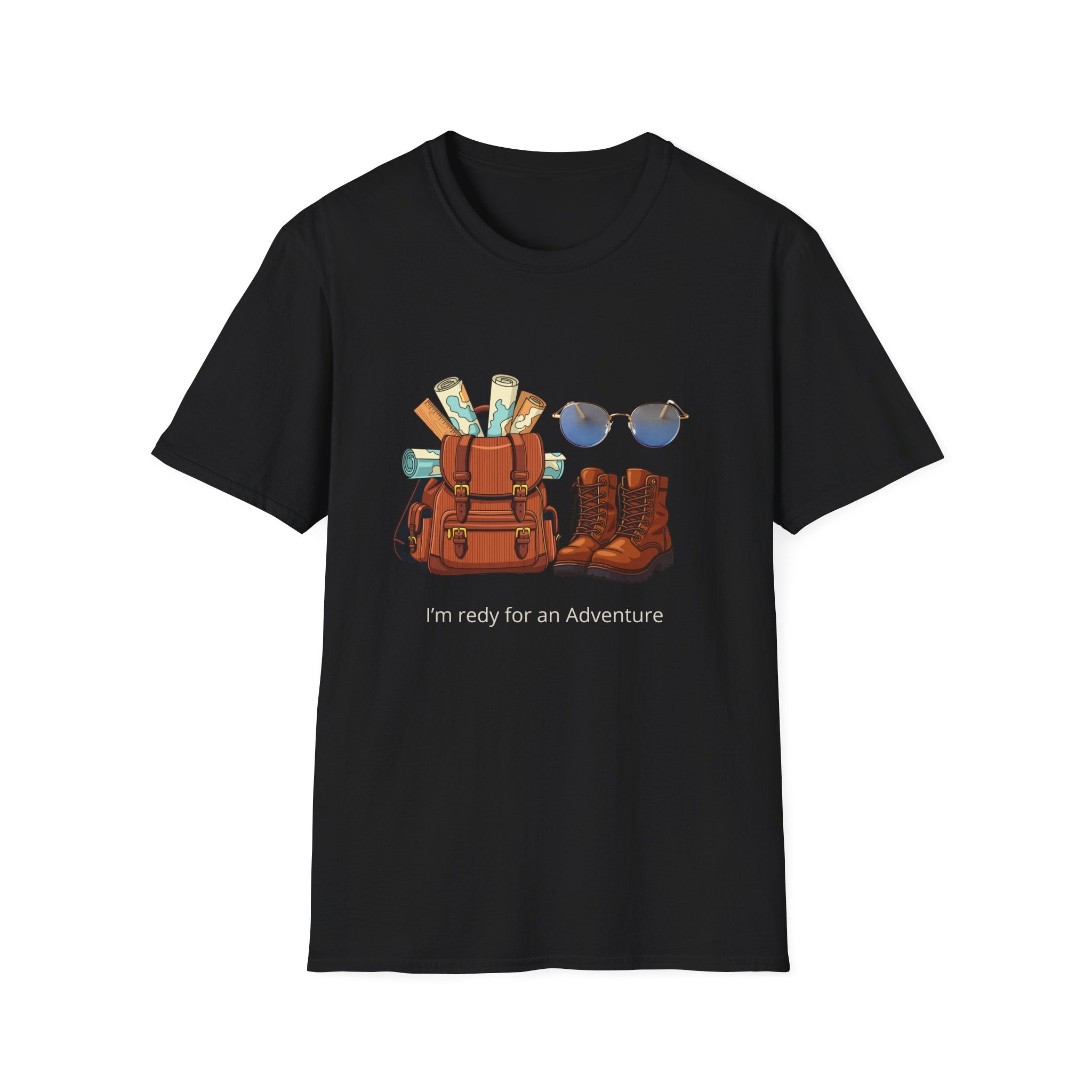 Adventure Gear T‑Shirt — "I'm Ready for an Adventure" Travel Backpack Design