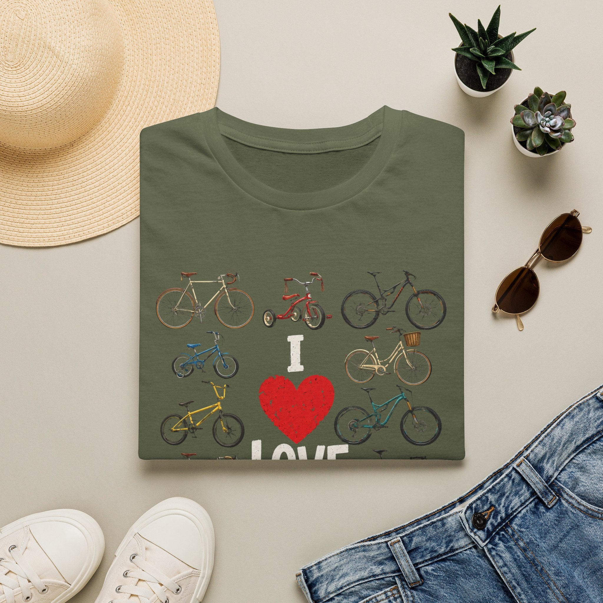 I Love My Bike Vintage Bicycle Lover Cycling Design  — Cute Bicycle Lover Graphic Tee