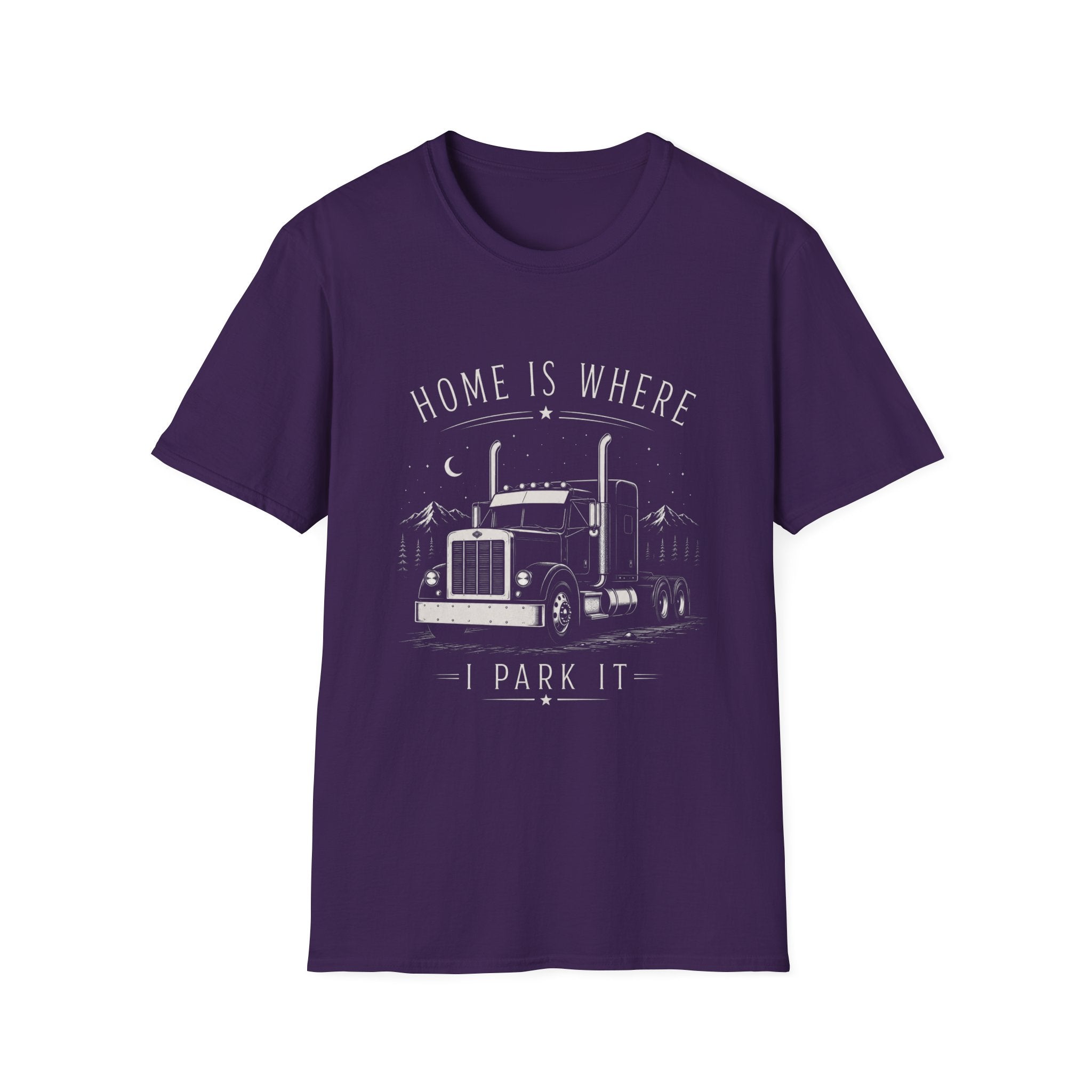 Home Is Where I Park It Trucker T-Shirt - Trucker Life & Freedom Design