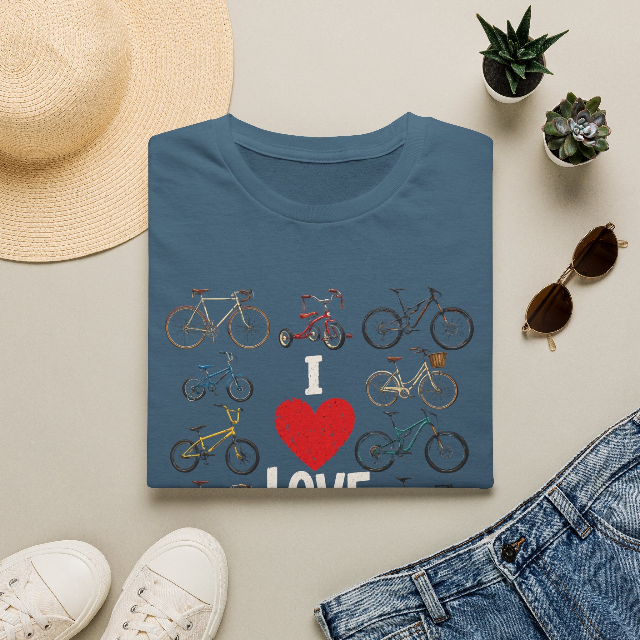 I Love My Bike Vintage Bicycle Lover Cycling Design  — Cute Bicycle Lover Graphic Tee
