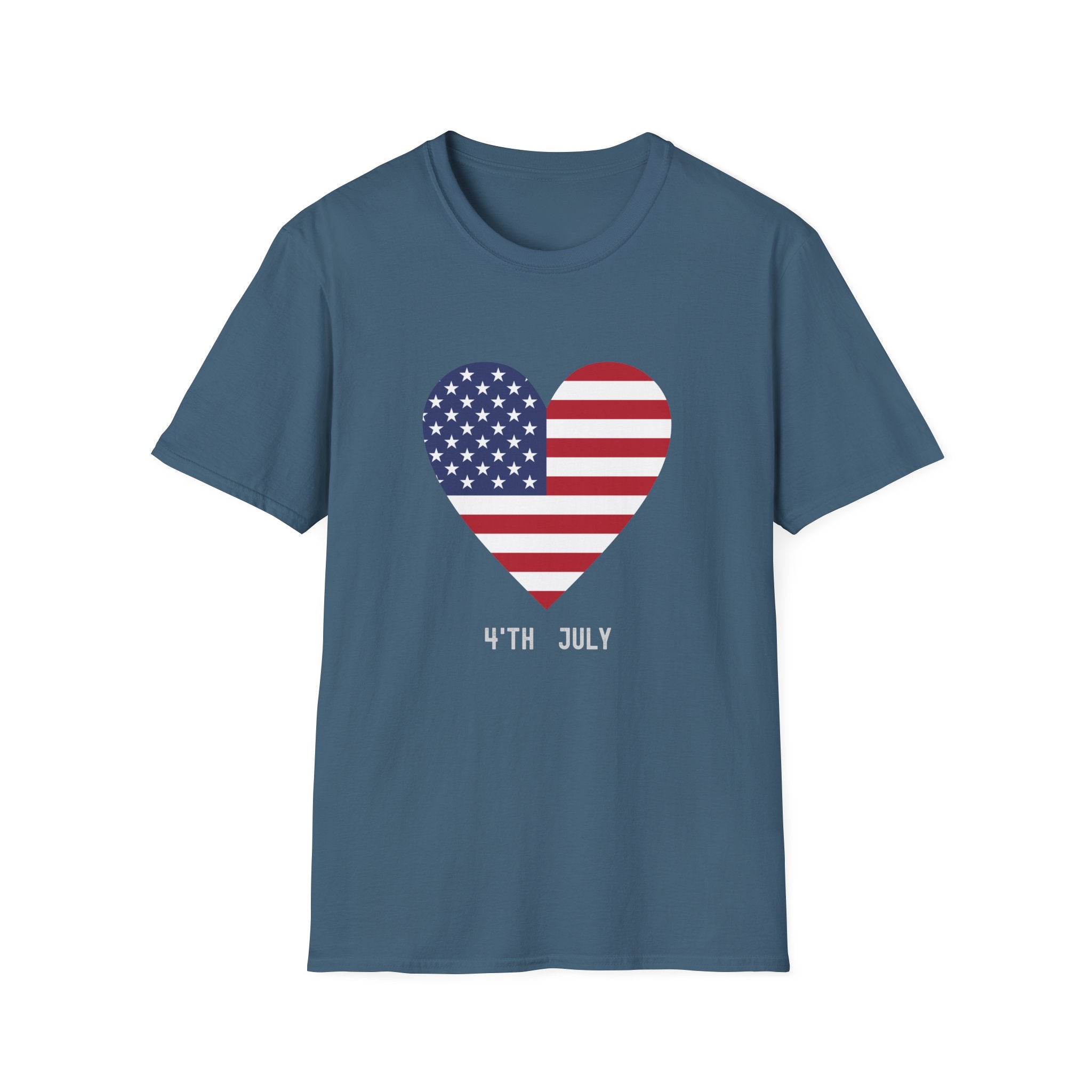 American Flag Heart T-Shirt — 4th of July Patriotic Tee
