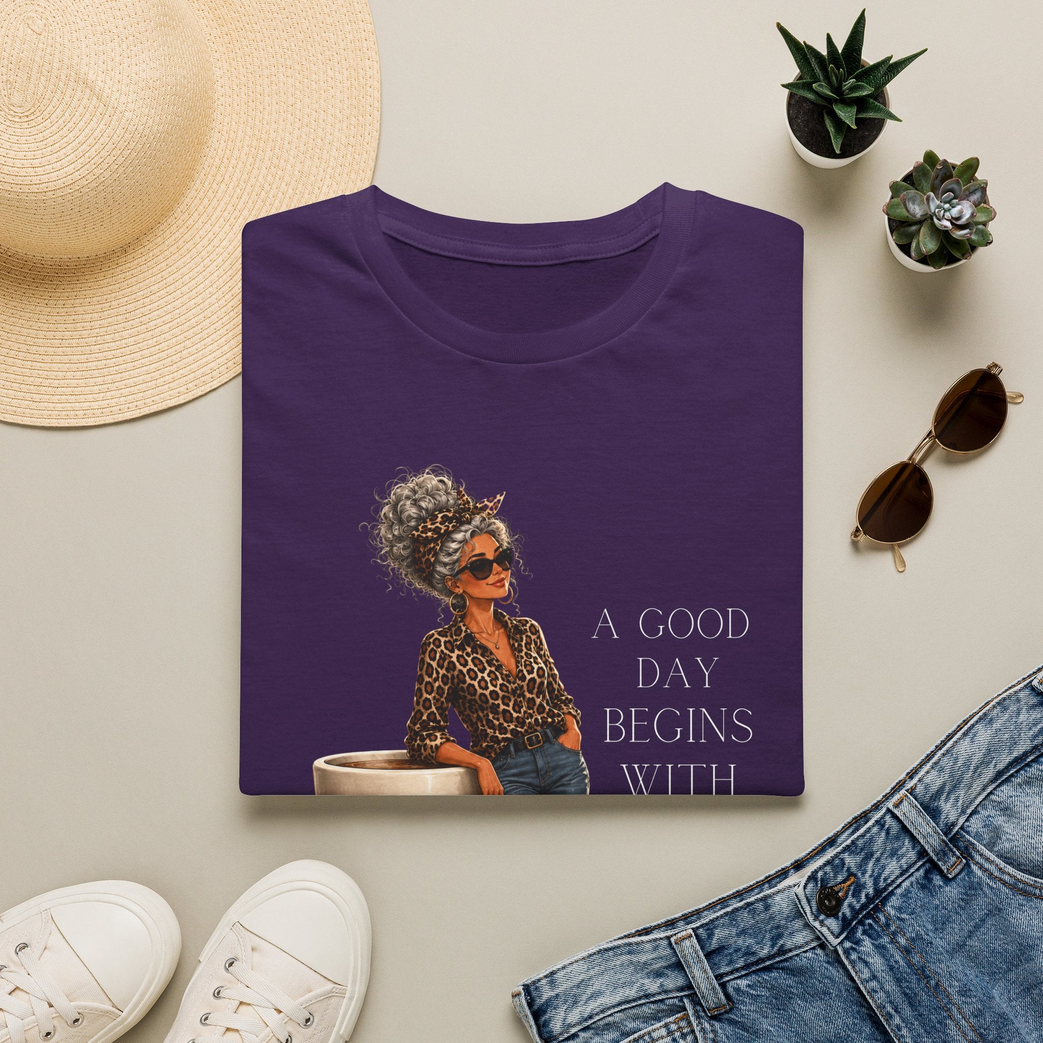 Coffee Morning T-Shirt — "A Good Day Begins With Coffee" Graphic Tee