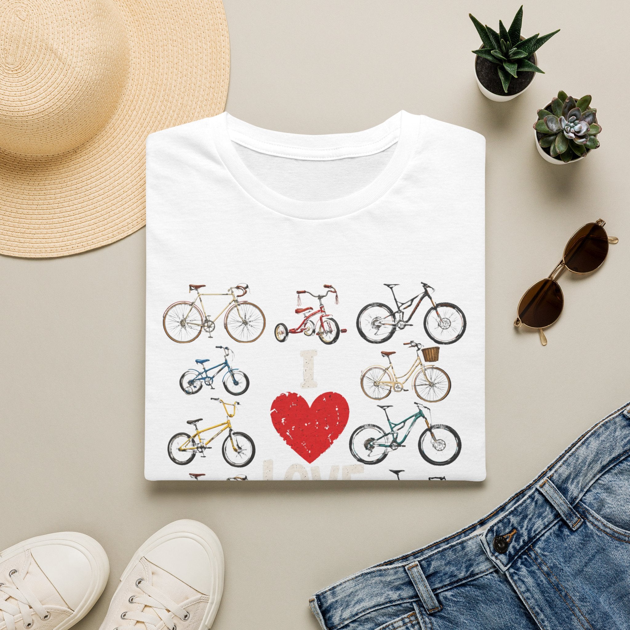 I Love My Bike Vintage Bicycle Lover Cycling Design  — Cute Bicycle Lover Graphic Tee