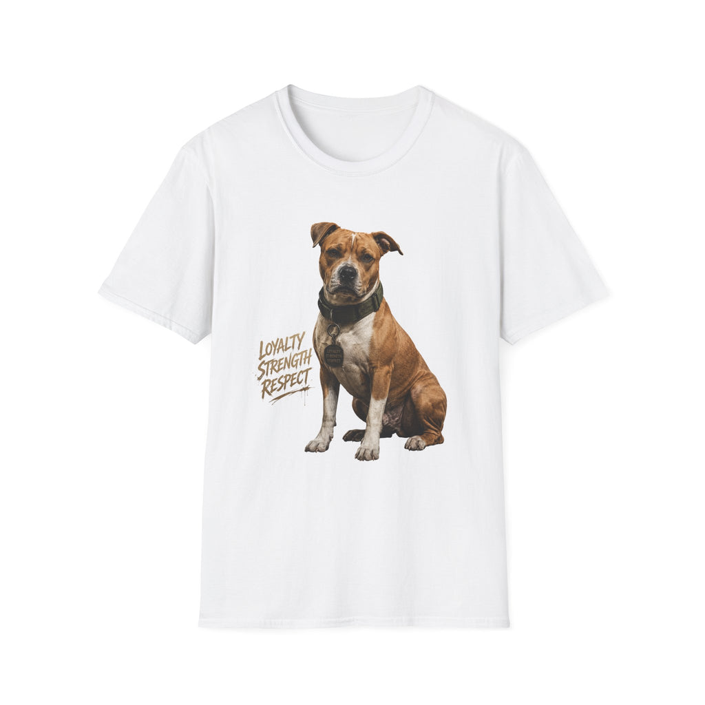 Pit Bull Loyalty Graphic T-Shirt — "Loyalty Strength Respect" Dog Tee