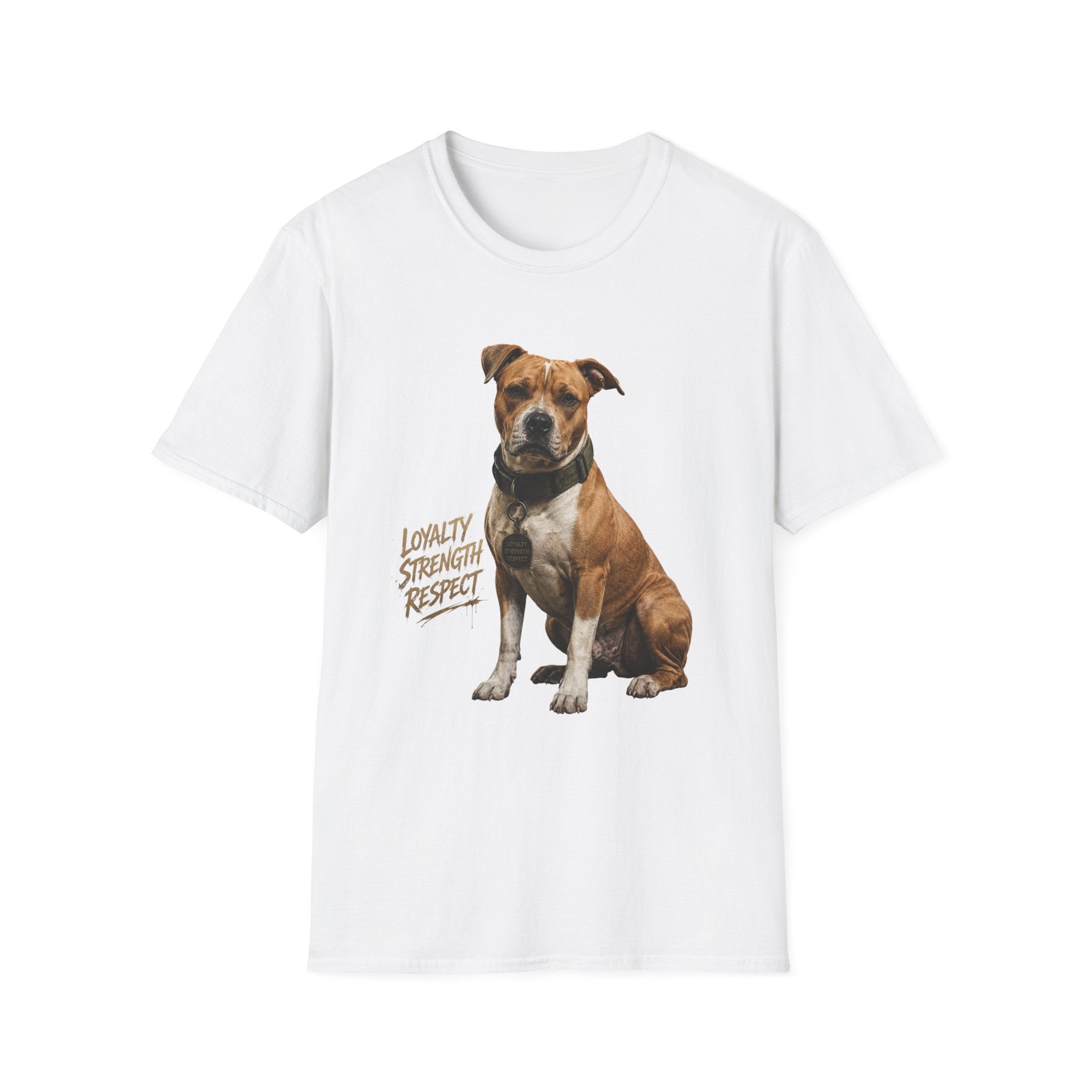 Pit Bull Loyalty Graphic T-Shirt — "Loyalty Strength Respect" Dog Tee