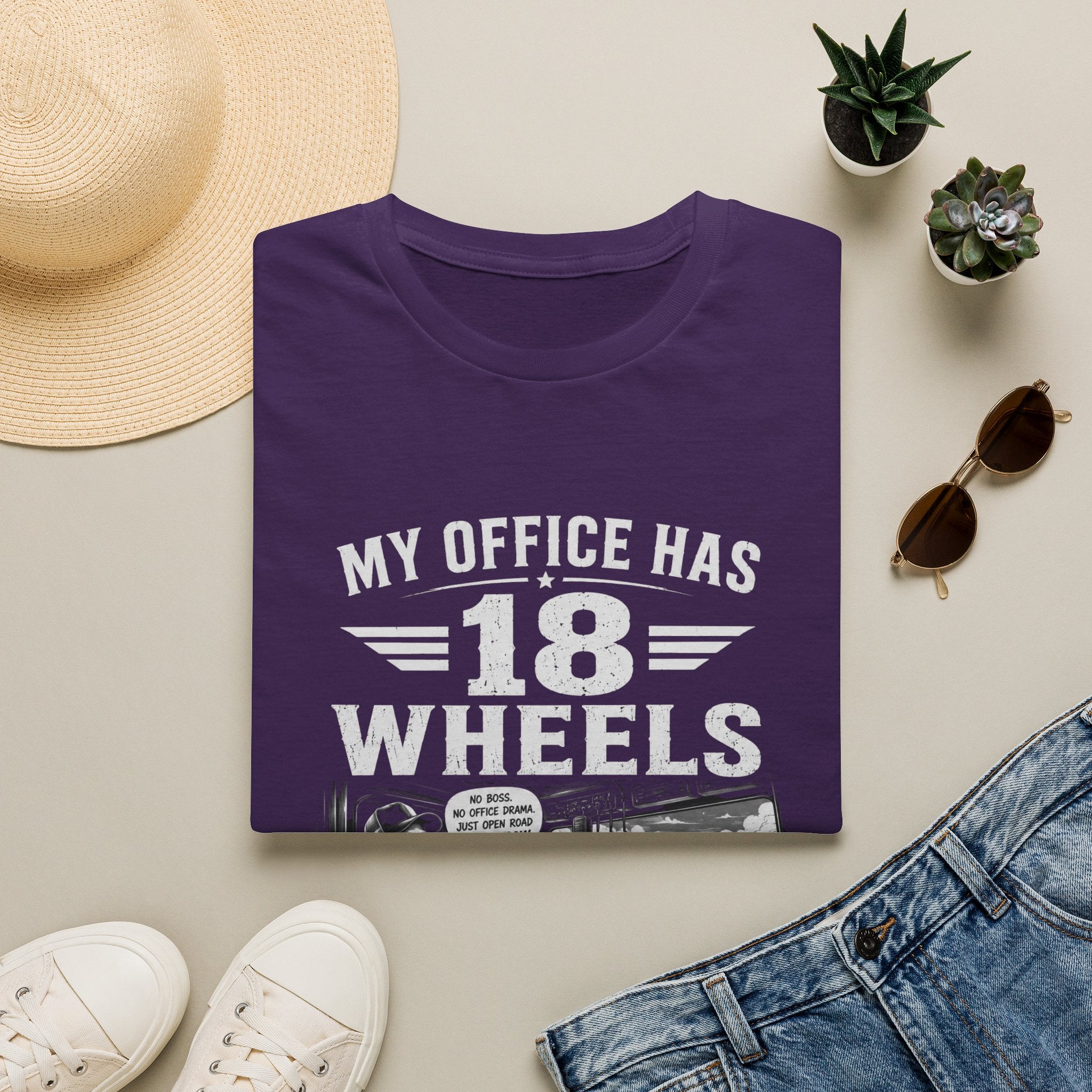 My Office Has 18 Wheels T-Shirt — Truck Driver Trucker Cab Life Tee