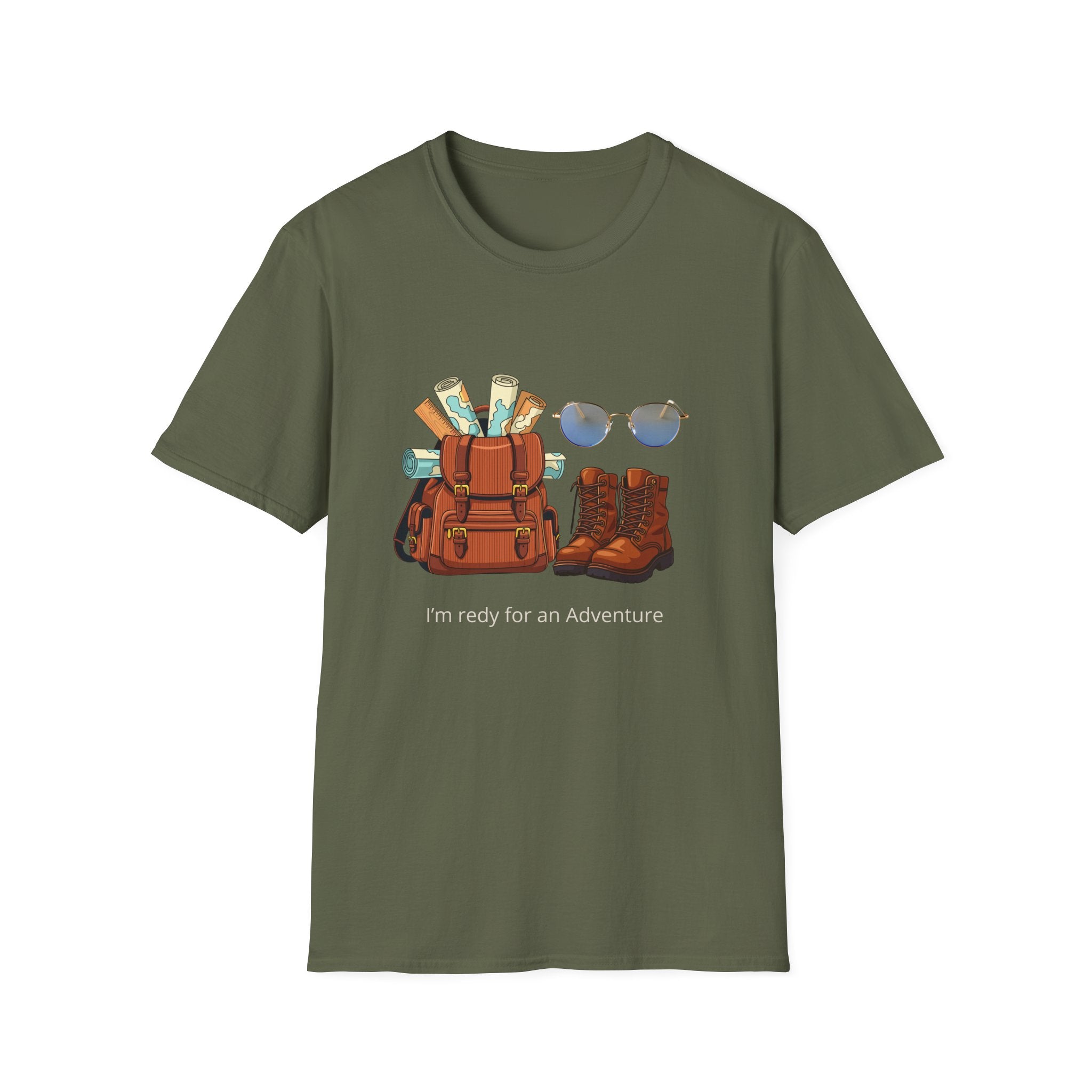 Adventure Gear T‑Shirt — "I'm Ready for an Adventure" Travel Backpack Design