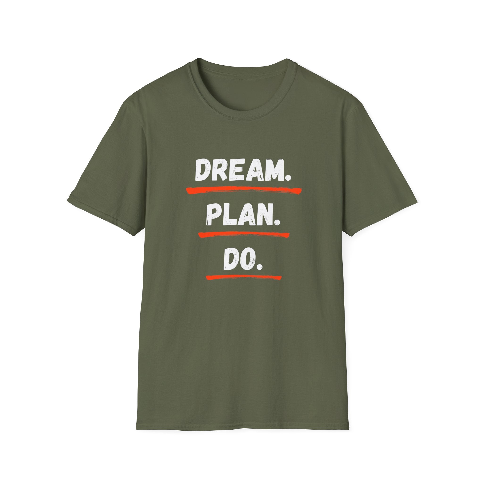 Dream. Plan. Do. T-Shirt — Motivational Graphic Tee for Goal-Getters -  Minimalist Motivational Typography T-Shirt