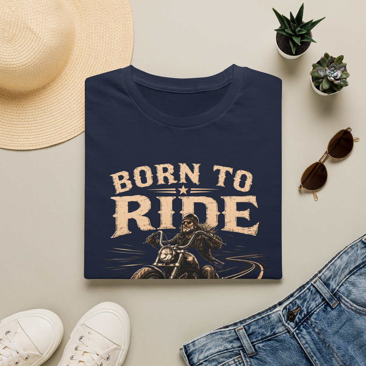Born to Ride — Life to Ride -   Motorcycle T-Shirt - Vintage Motorcycle Rider Freedom Design