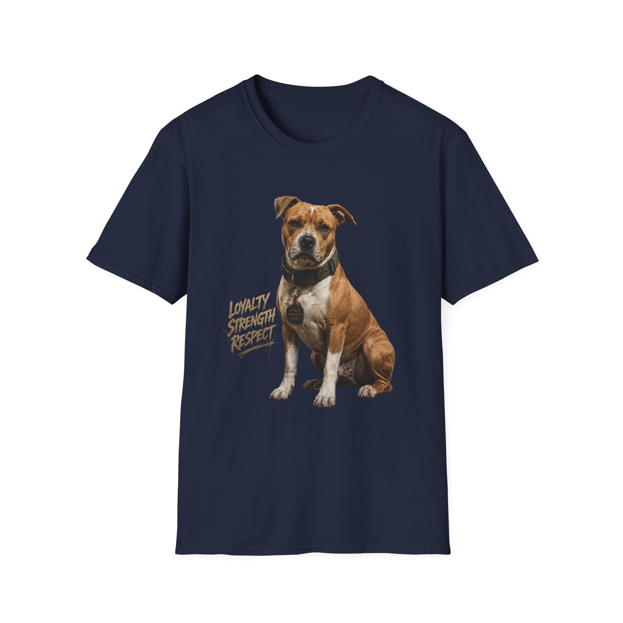 Pit Bull Loyalty Graphic T-Shirt — "Loyalty Strength Respect" Dog Tee