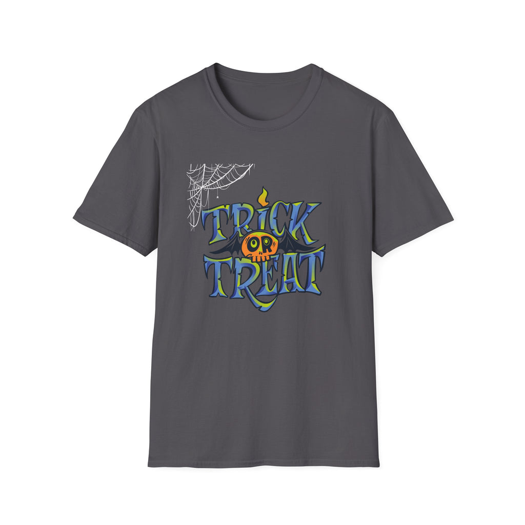Trick or Treat Halloween Tee — Spooky Candy Pumpkin Graphic T-Shirt - | Funny Spooky Trick or Treat Pumpkin Halloween Tee
