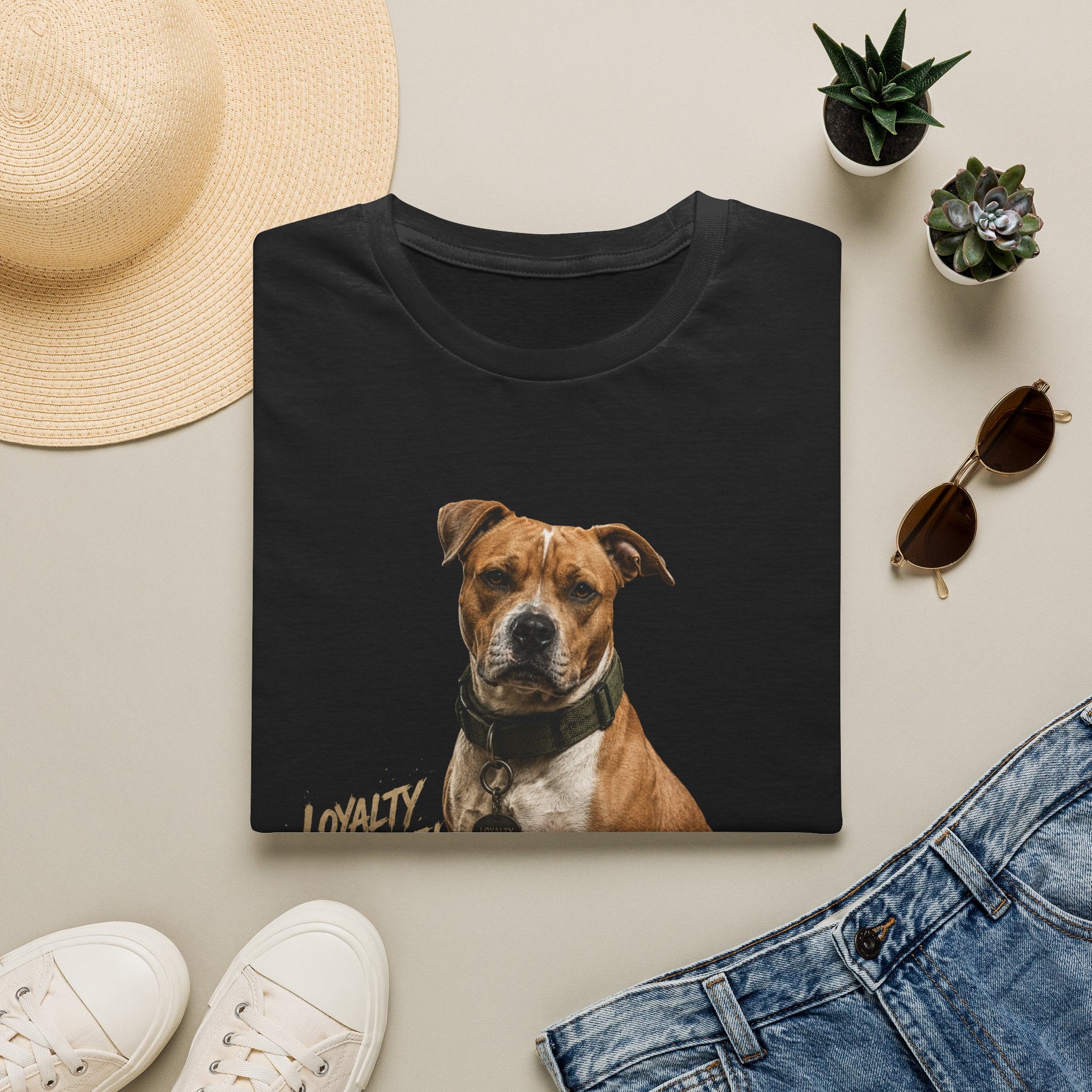 Pit Bull Loyalty Graphic T-Shirt — "Loyalty Strength Respect" Dog Tee